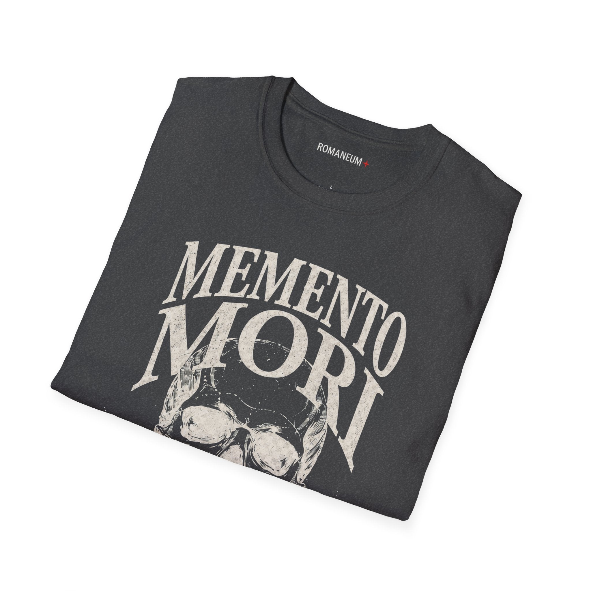 Memento Mori Skull T-Shirt — Gothic Reminder Tee with Romaneum Skull Design