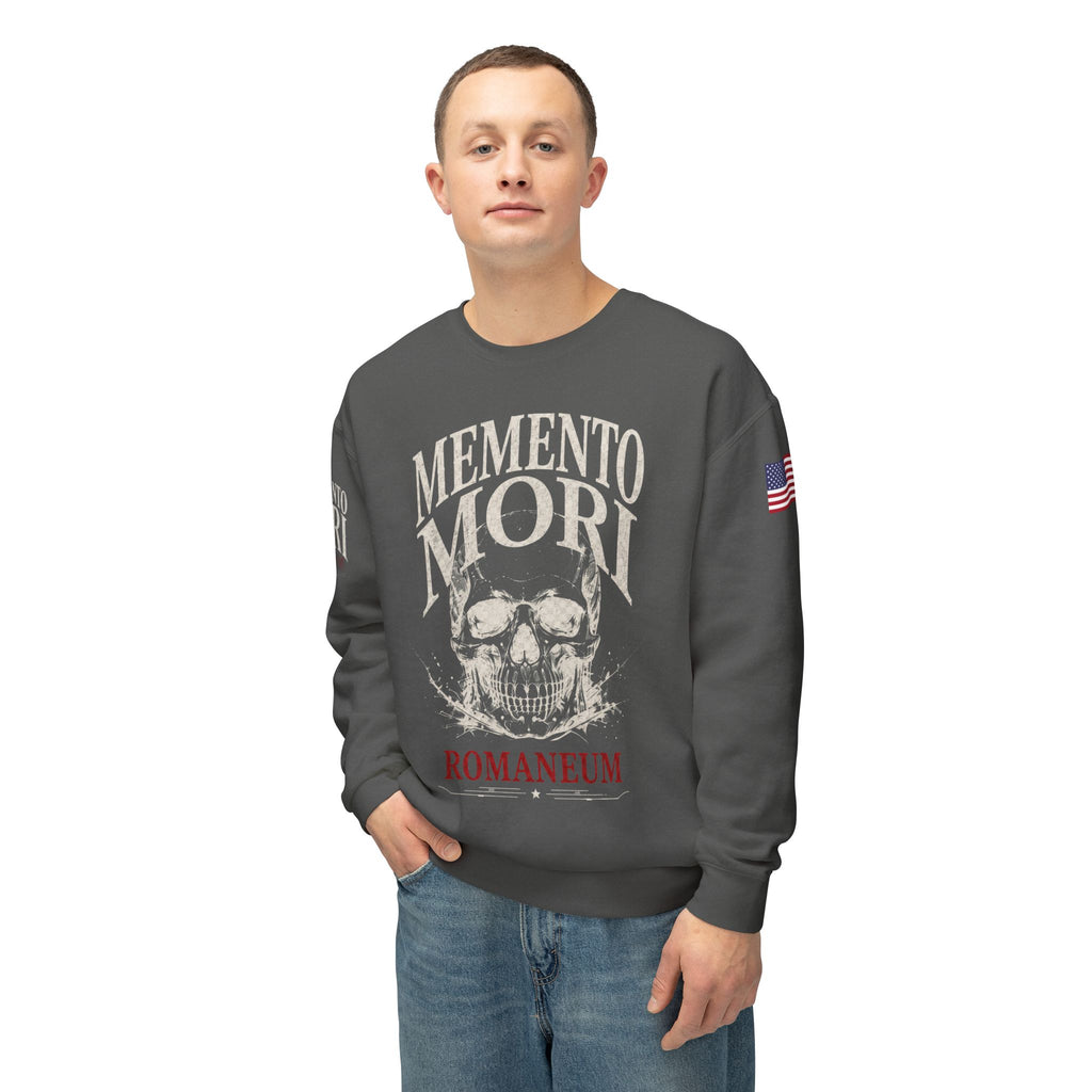 Memento Mori Crewneck Sweatshirt — Gothic Skull Romaneum Design