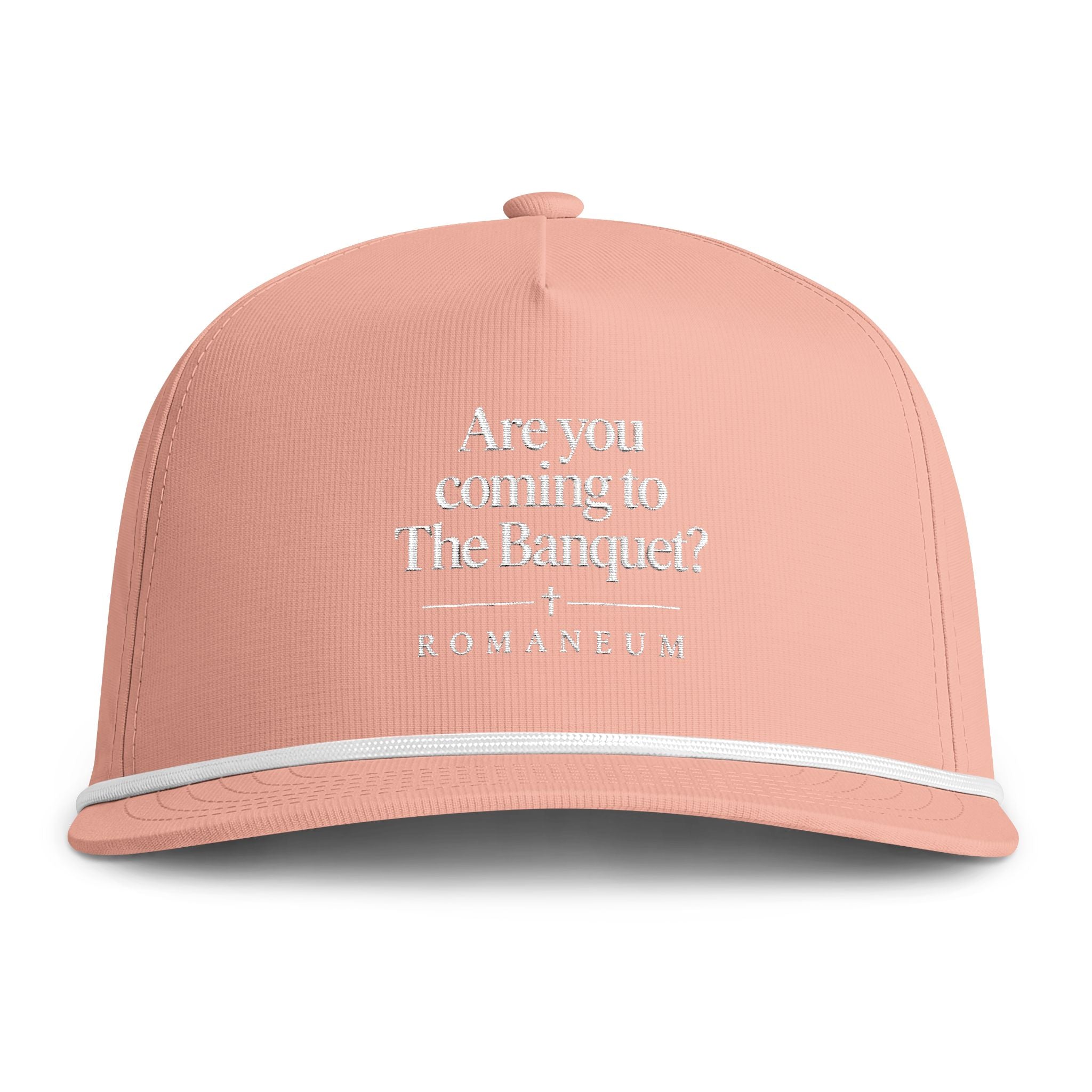 Rope Cap — 'Are You Coming to The Banquet? ROMANFEUN' Embroidered Trucker Hat