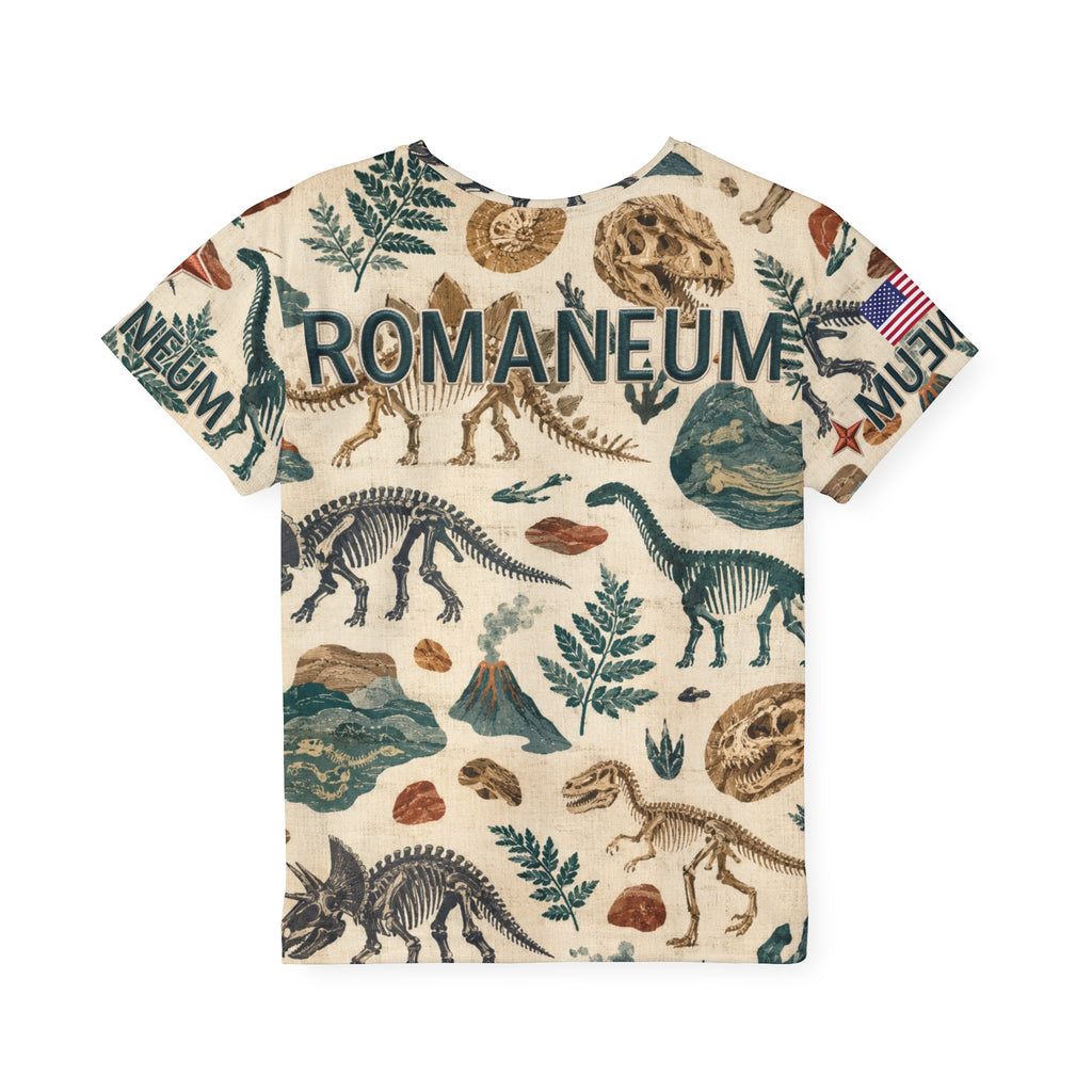 Kids Dinosaur Jersey — 'Romaneum' All-Over Print Sports Tee