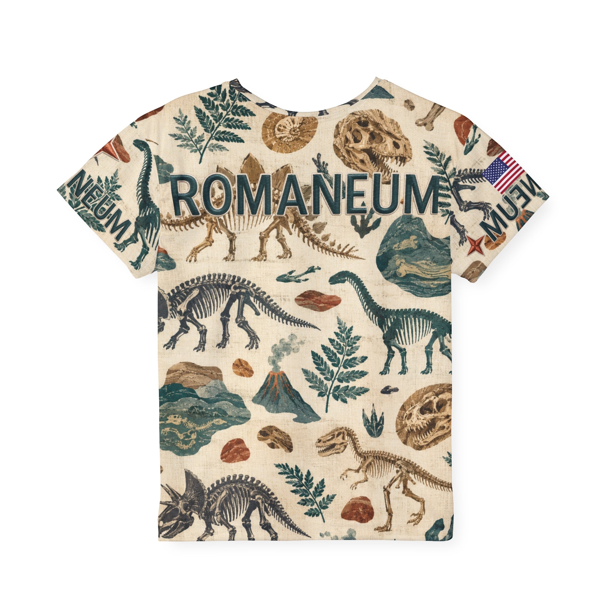 Kids Dinosaur Jersey — 'Romaneum' All-Over Print Sports Tee