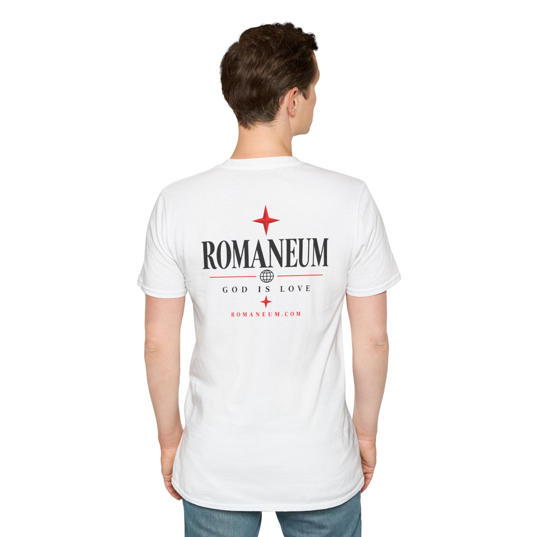 Amor/Roma 'ROMANEUM' Graphic T‑Shirt — 'AMOR' Reflection Design (God Is Love)