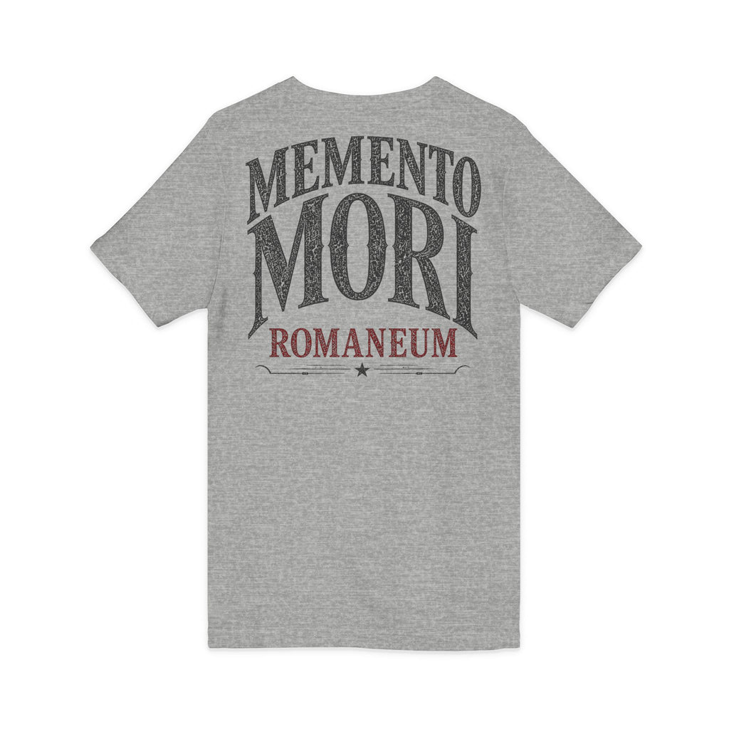 Memento Mori V-Neck Tee — Romaneum Skull Graphic Shirt