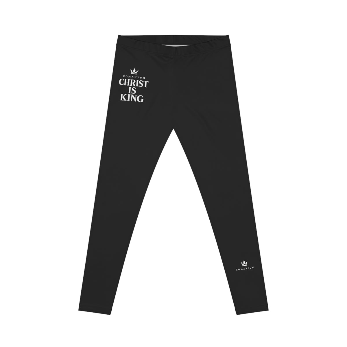 'Christ Is King' Black Leggings — Faith-Based Yoga & Casual Wear