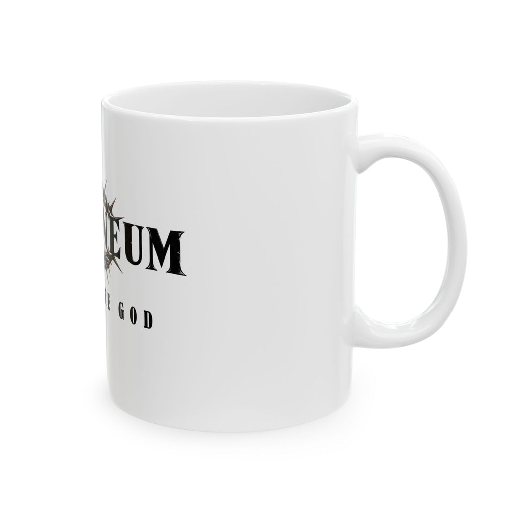 Ceramic Mug — Romaneum 'Think Like God'  Coffee Mug with Crown of Thorns & Rose
