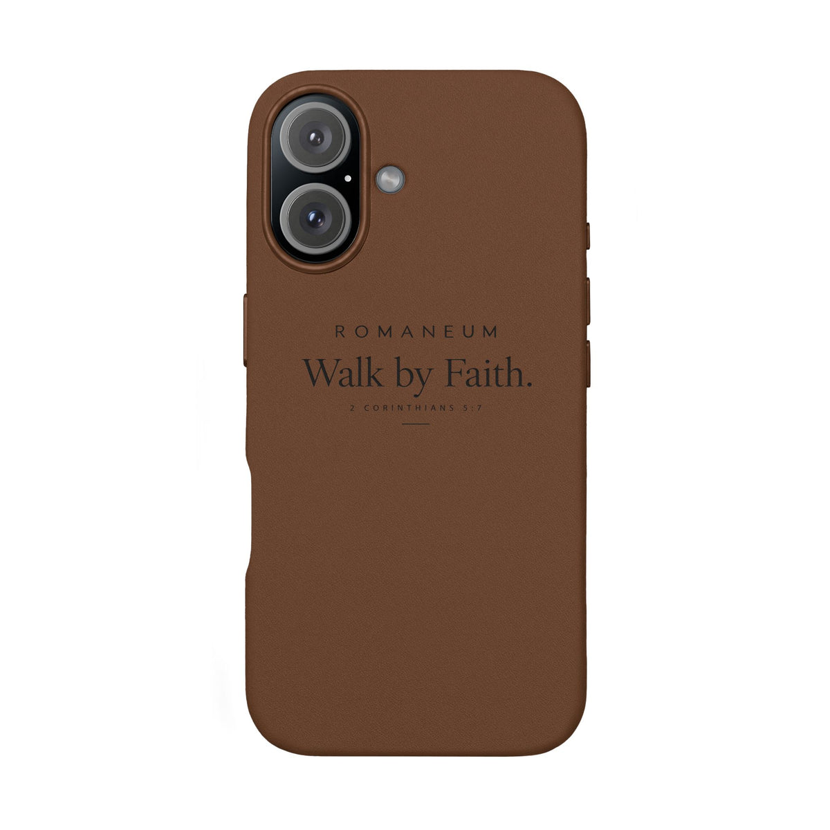 Engraved PU Leather Phone Case — ‘Walk by Faith’