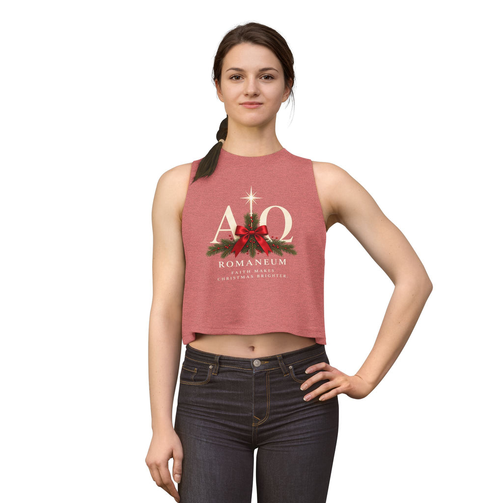 Christmas Crop Top – "AΩ Romaneum" Holiday Graphic Tank