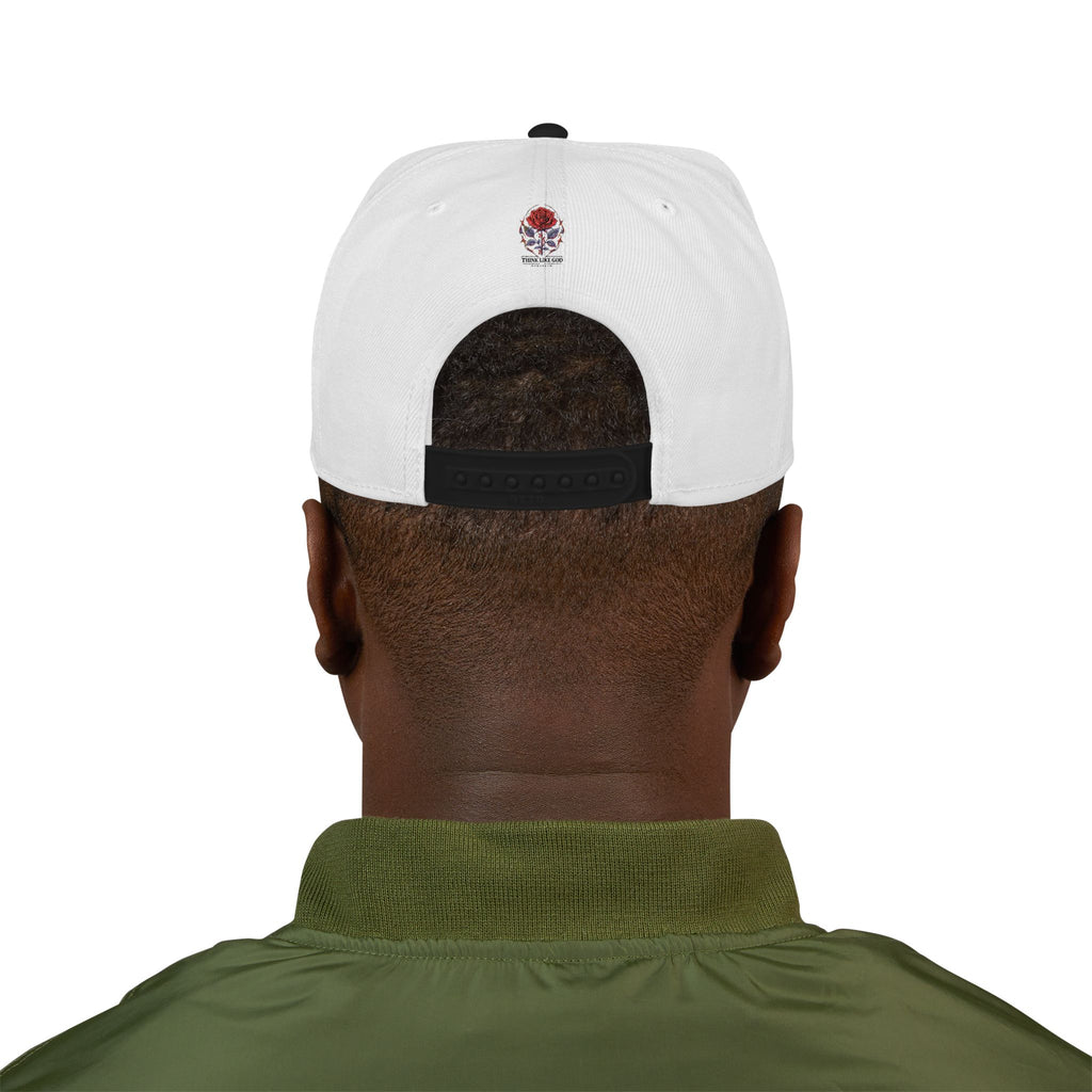 Think Like God Embroidered Snapback Hat — Vintage Floral 'Museum' Logo Cap