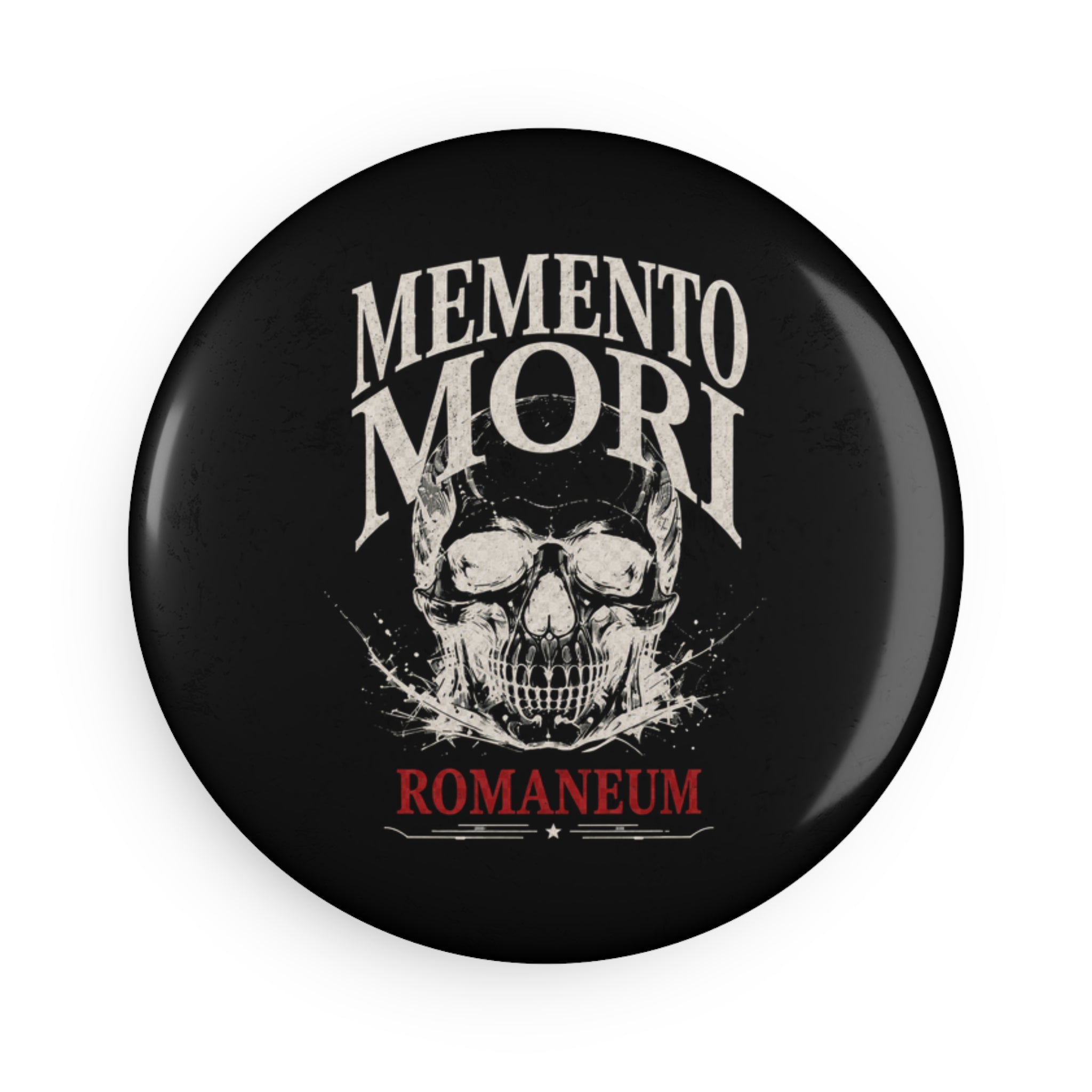 Memento Mori Skull Round Magnet – Romaneum Gothic Fridge Magnet