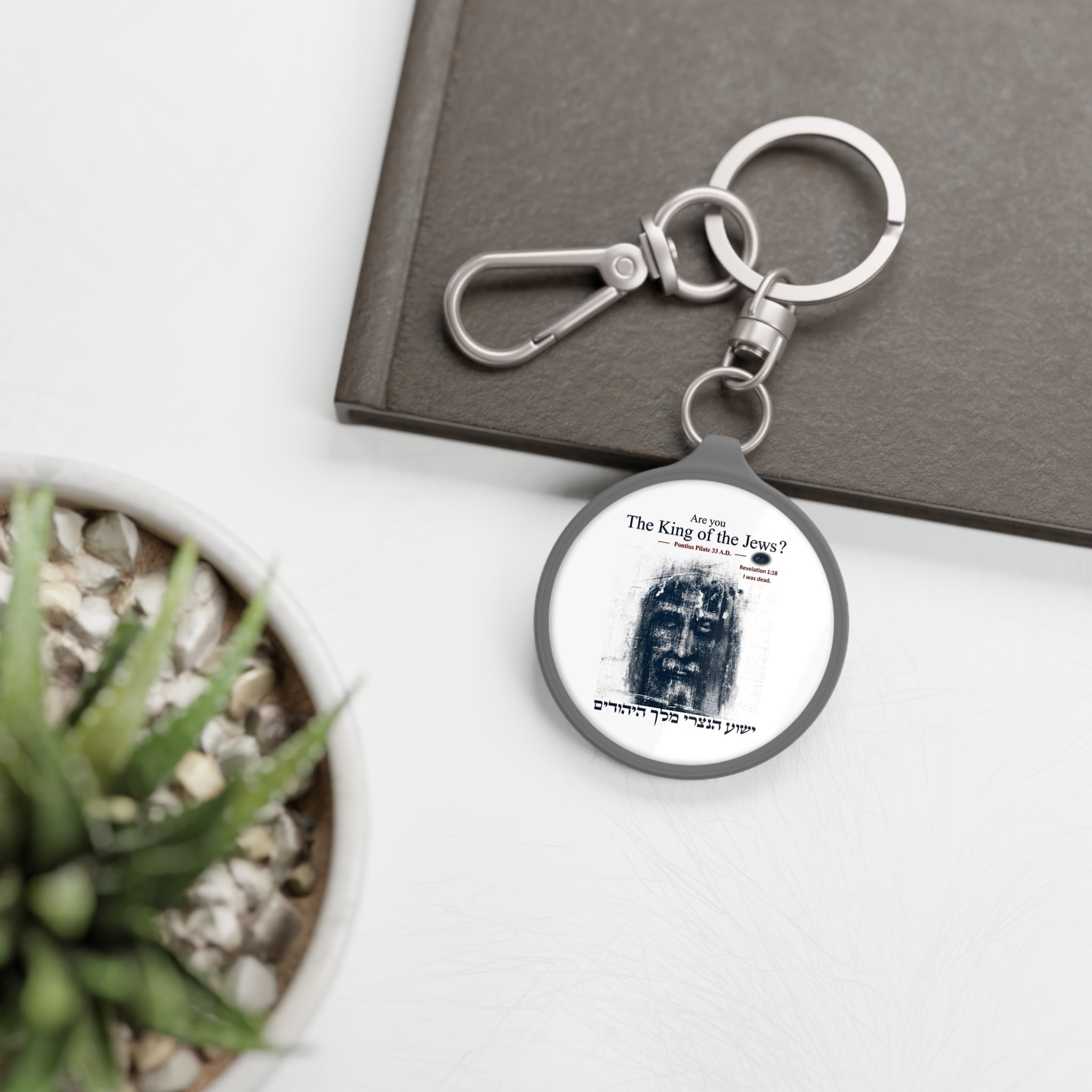 Religious Keyring Tag — "Are you The King of the Jews?" Prayer Quote Keychain