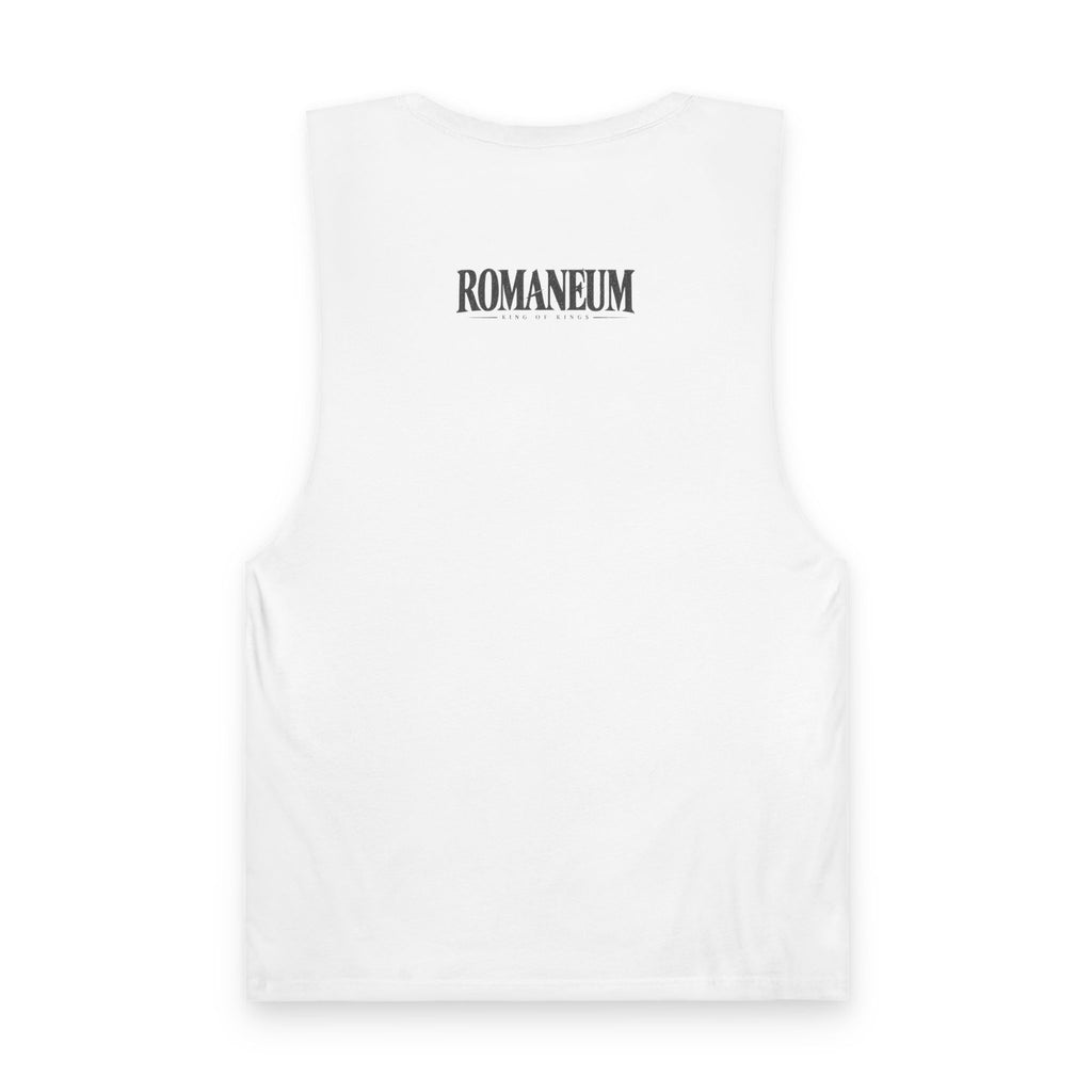 Romaneum Graphic Tank — Distressed Classical Face Summer Muscle Tee