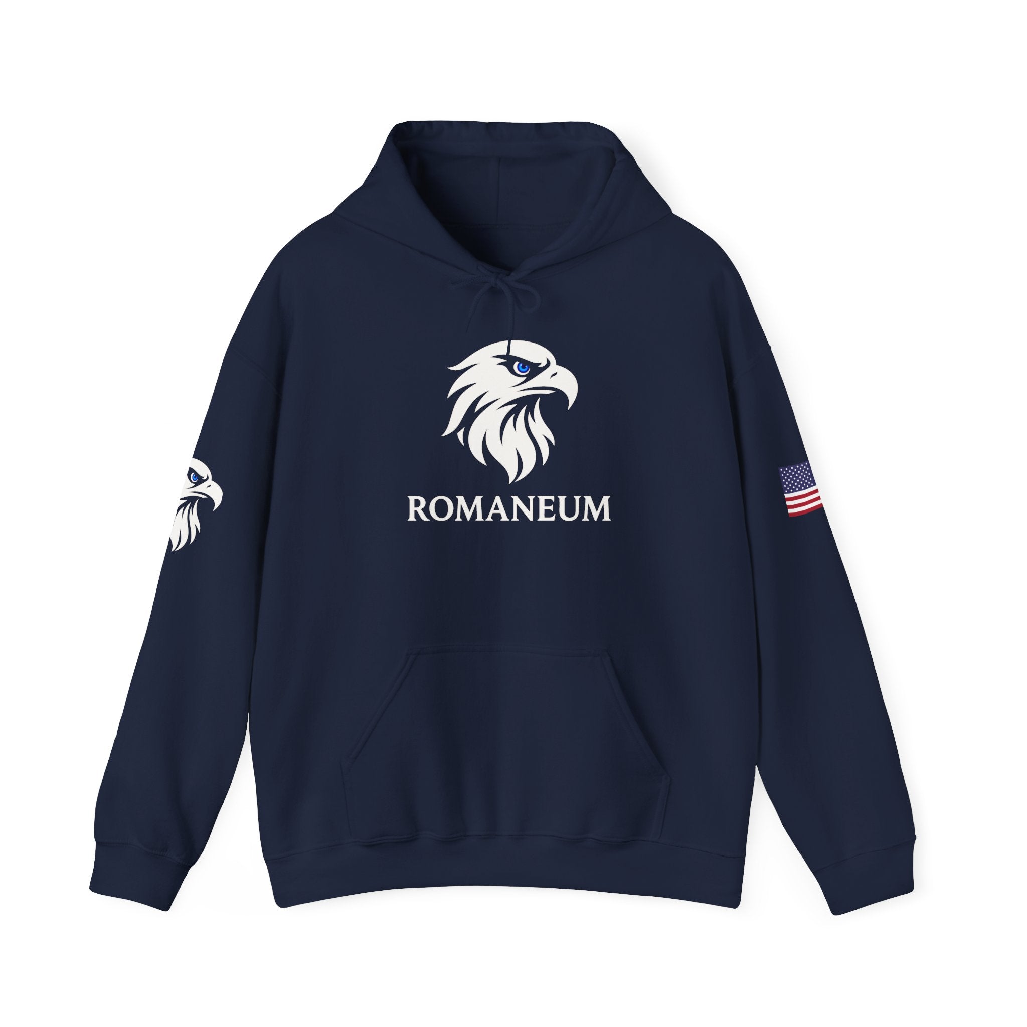 Romaneum Eagle Logo Hoodie | Romaneum School Crest, Patriotic Sleeve Design