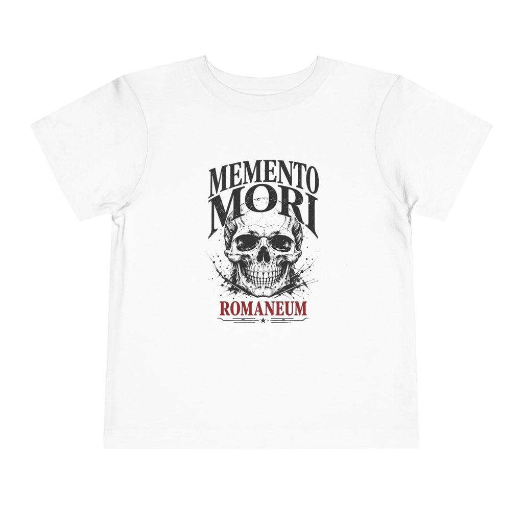 Toddler Tee — "Memento Mori" Skull Graphic Romaneum Kids Shirt