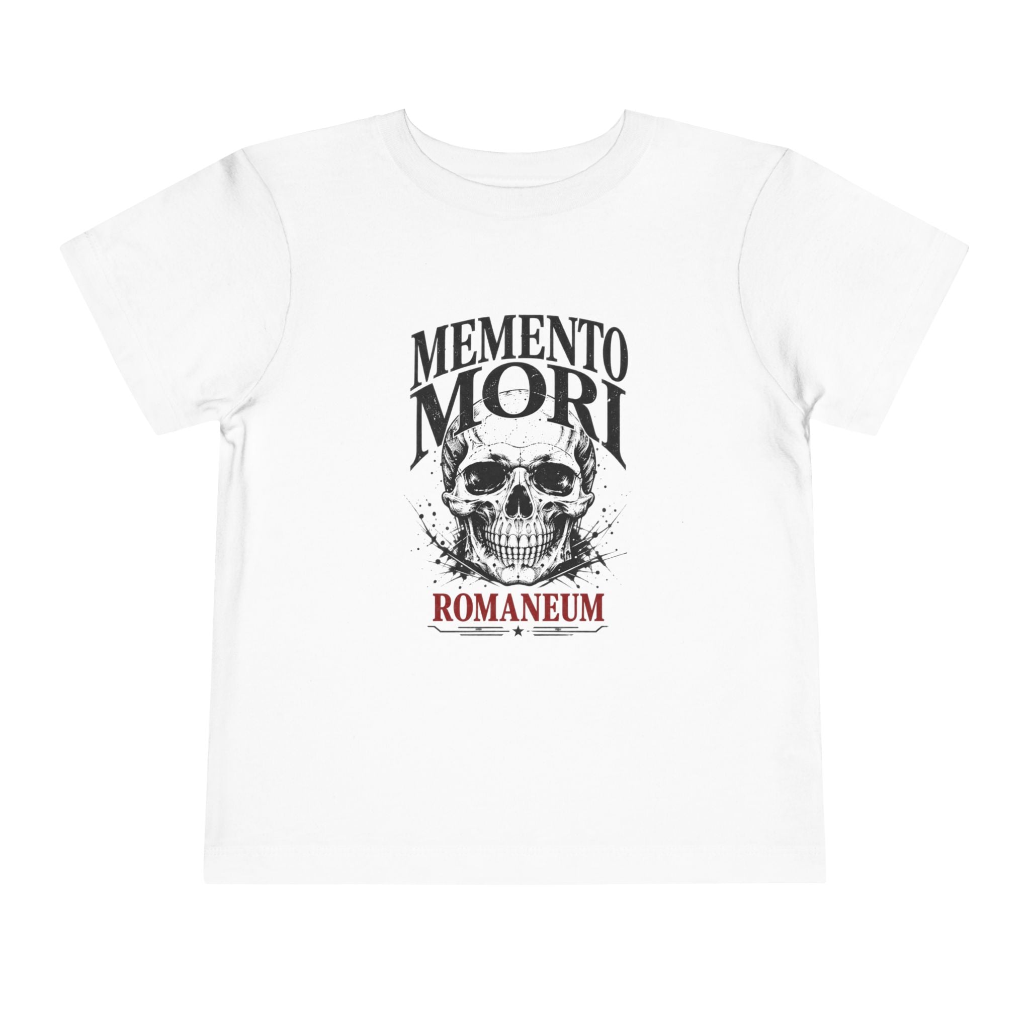 Toddler Tee — "Memento Mori" Skull Graphic Romaneum Kids Shirt