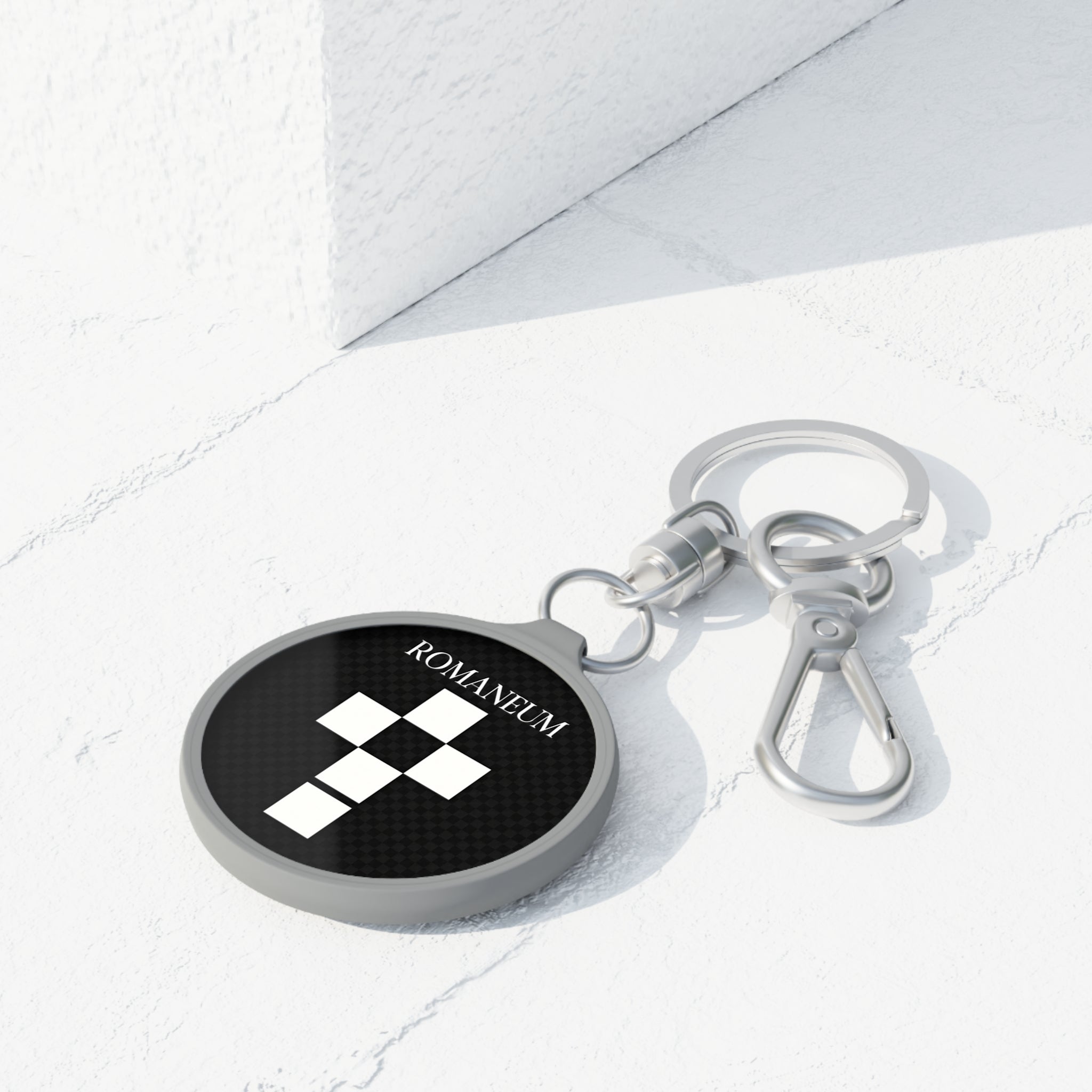 Keyring Tag — Romanum Cross Black Keychain