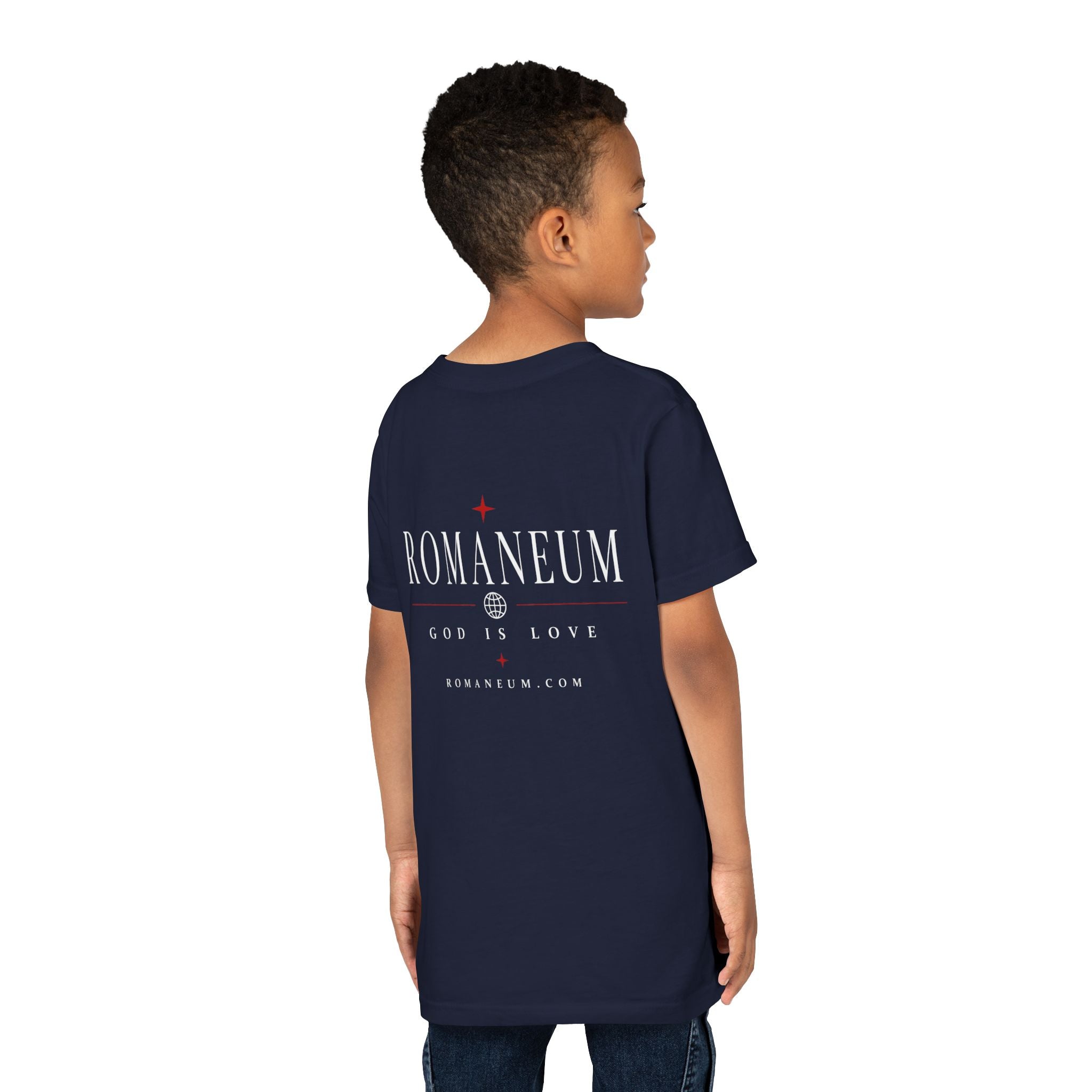 Youth Tee — ROMANEUM “AMOR / ROMA” God Is Love Graphic