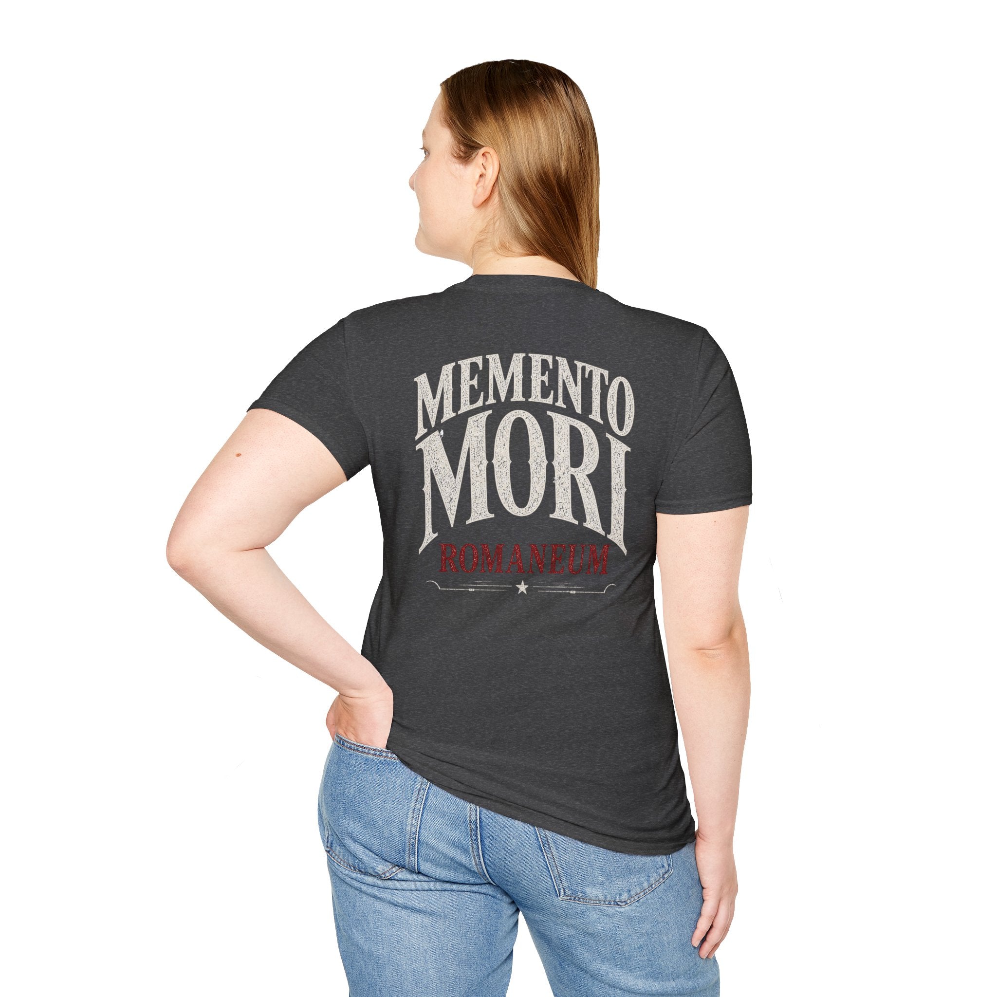 Memento Mori Skull T-Shirt — Gothic Reminder Tee with Romaneum Skull Design