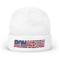 Embroidered 'ROMANEUM' American Flag Knit Beanie