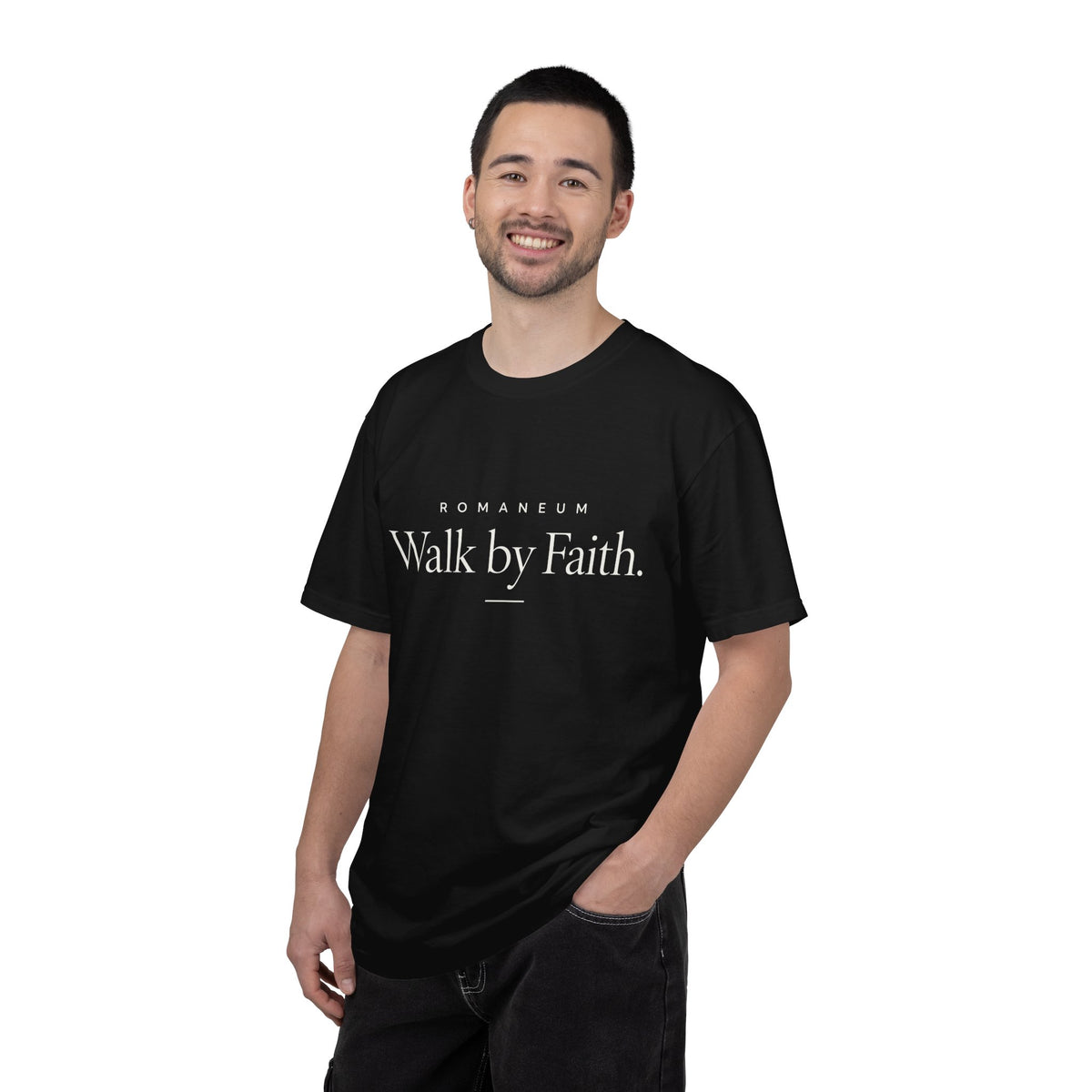 Walk by Faith T-Shirt — Romanum Inspirational Faith Tee