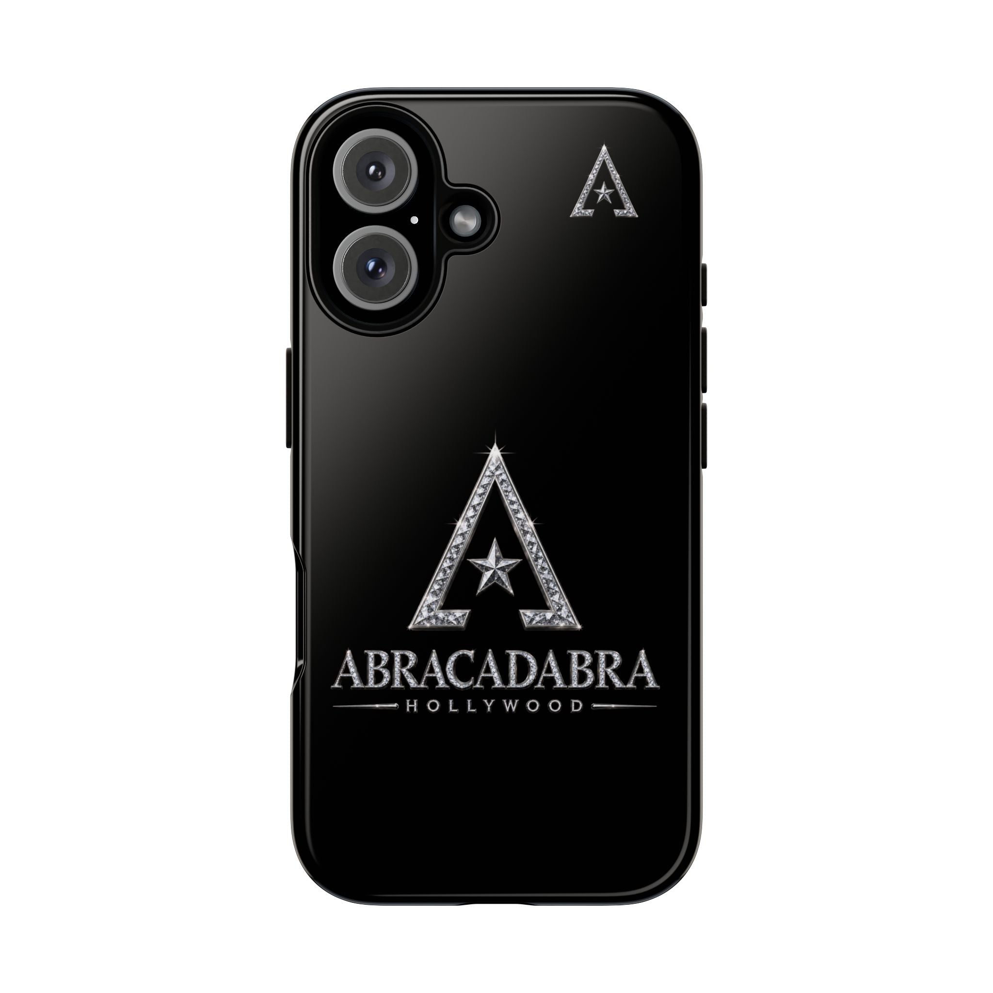 Abracadabra Hollywood Black Gloss Phone Case — Sparkle Logo Tough Case