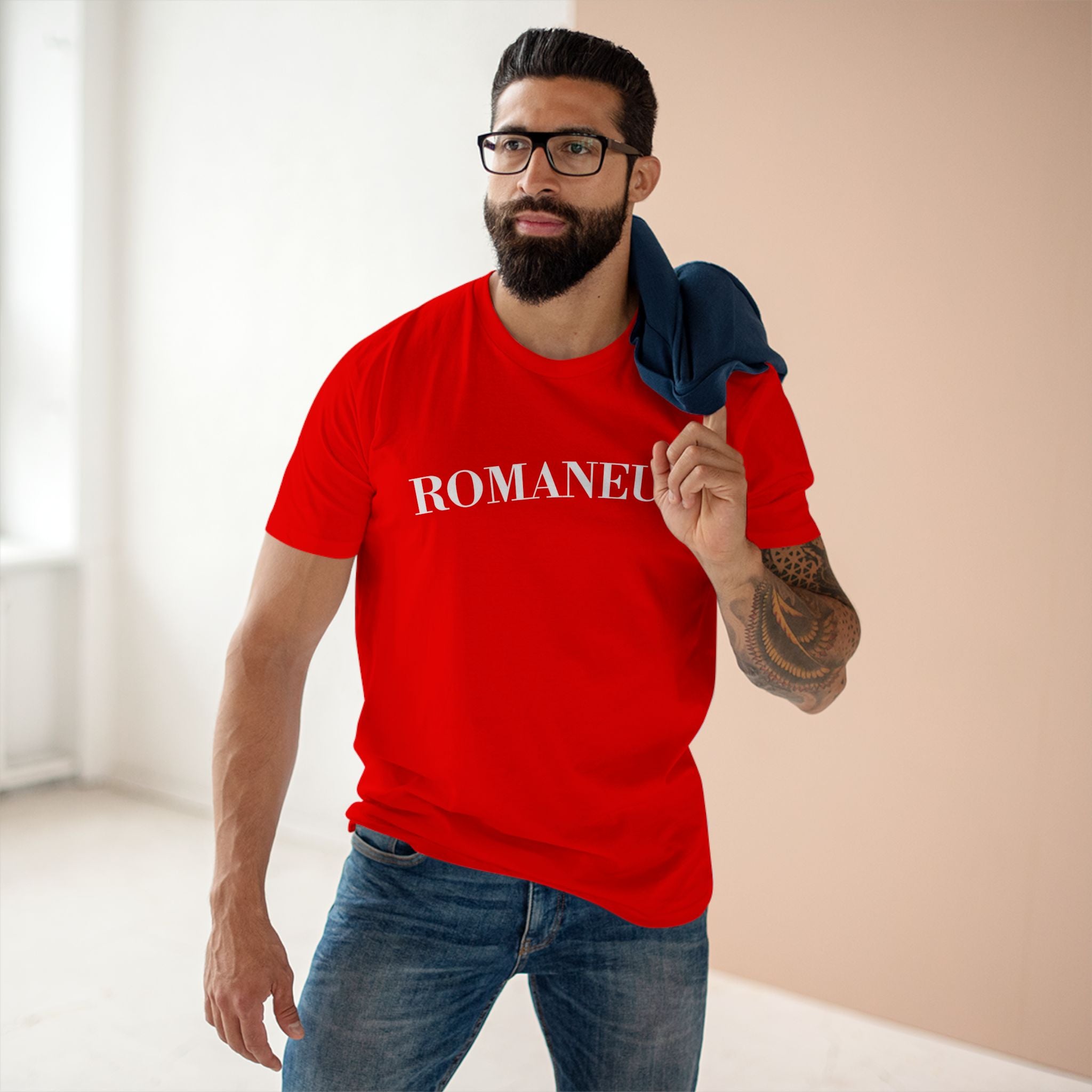 ROMANEUM Classic Logo Tee — Minimalist Vintage Lettering T-Shirt