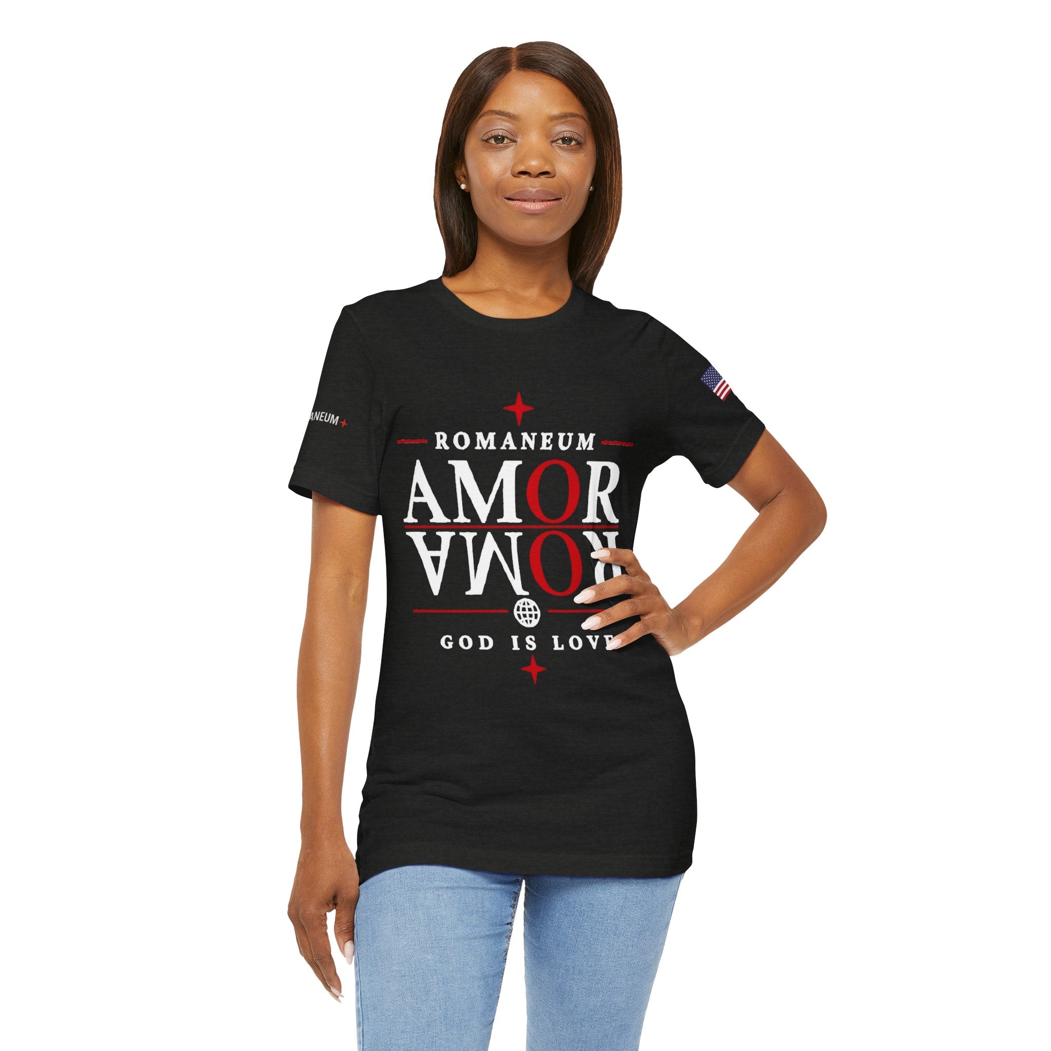 Romaneum 'AMOR/ROMA' God Is Love Graphic Tee