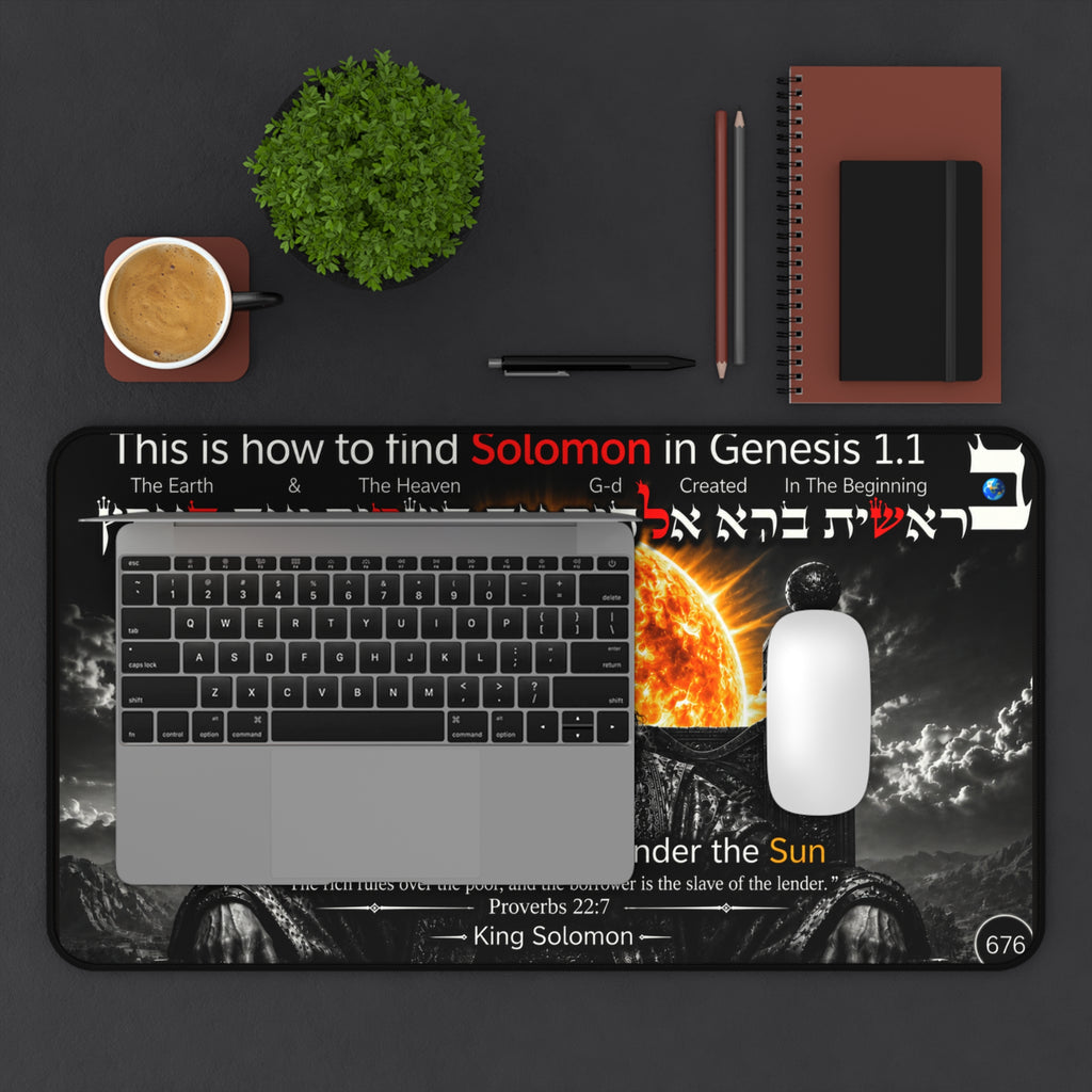 Solomon Desk Mat — King Solomon Quote Mousepad with Biblical Design