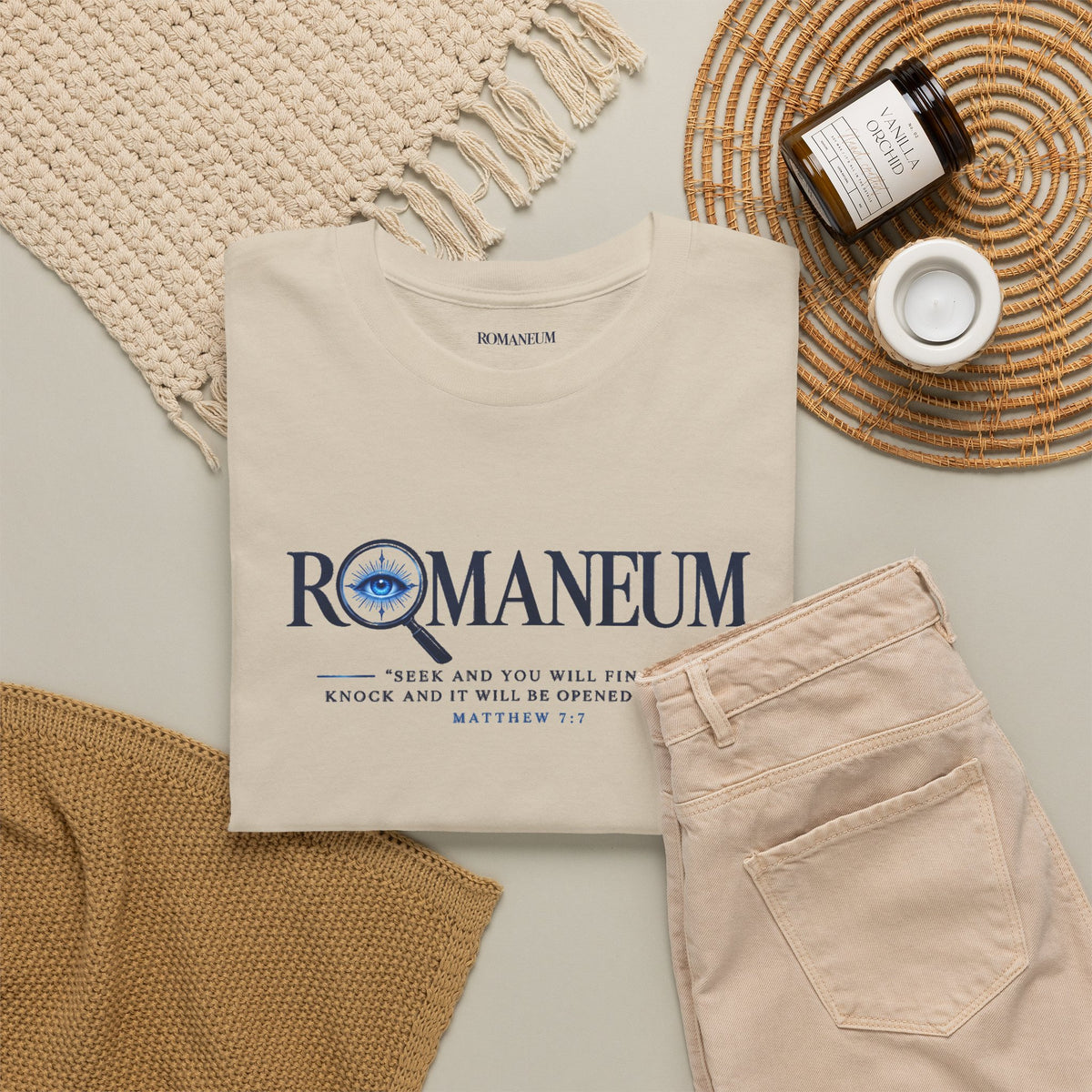 Romaneum Seek Logo Tee — Classic Romaneum-Inspired Graphic T-Shirt