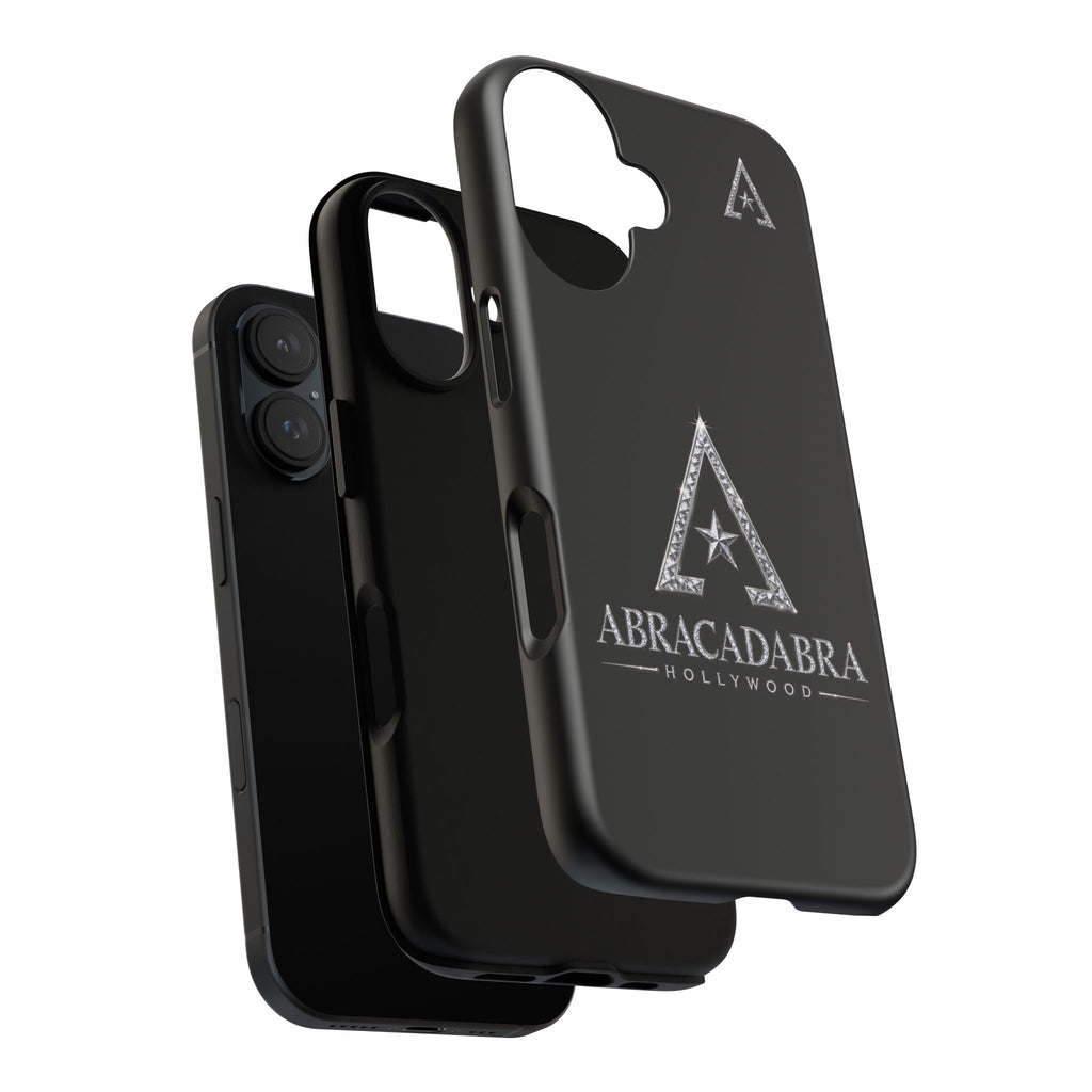 Abracadabra Hollywood Black Gloss Phone Case — Sparkle Logo Tough Case