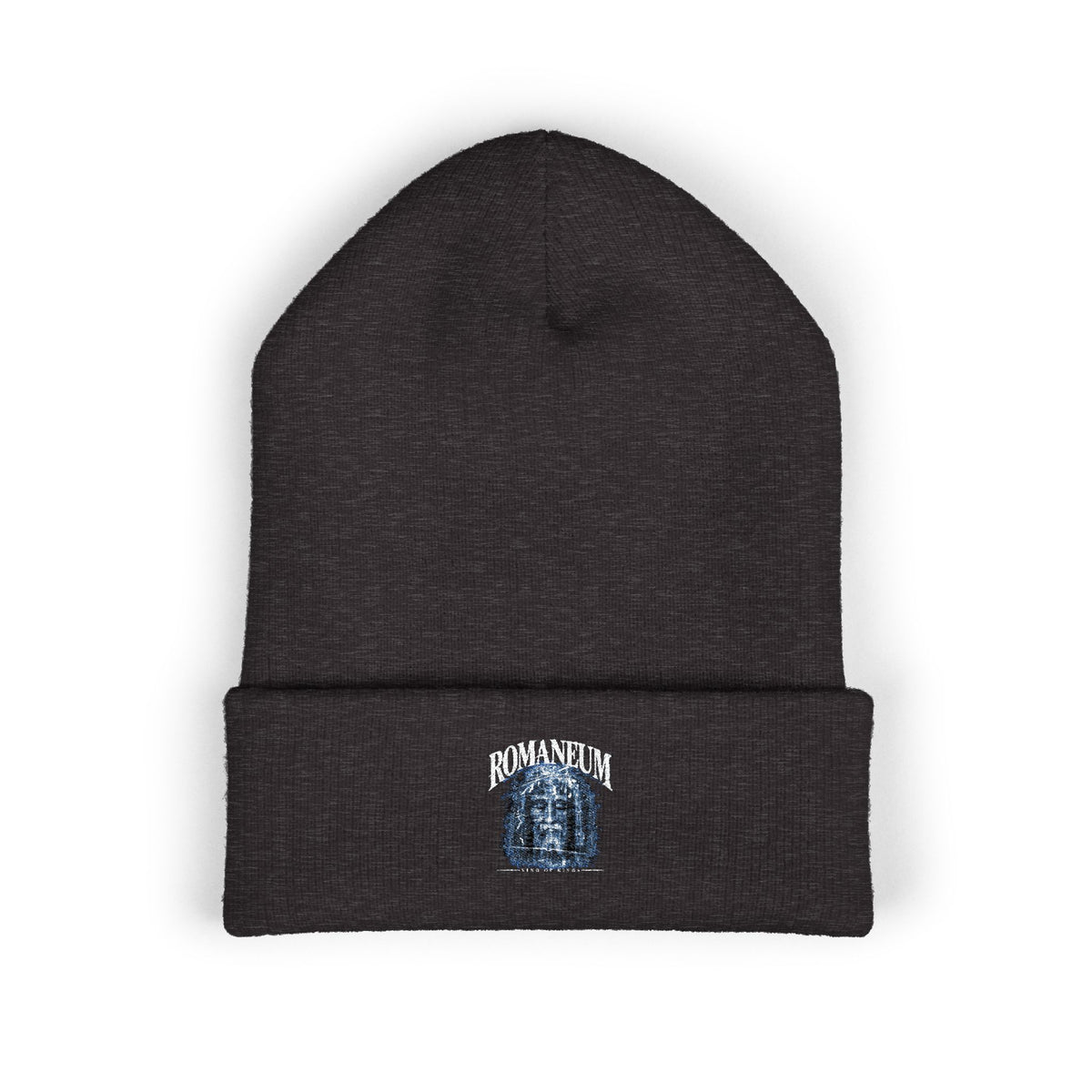 Embroidered 'ROMANEUM' Classic Cuffed Beanie —  Knit Cap
