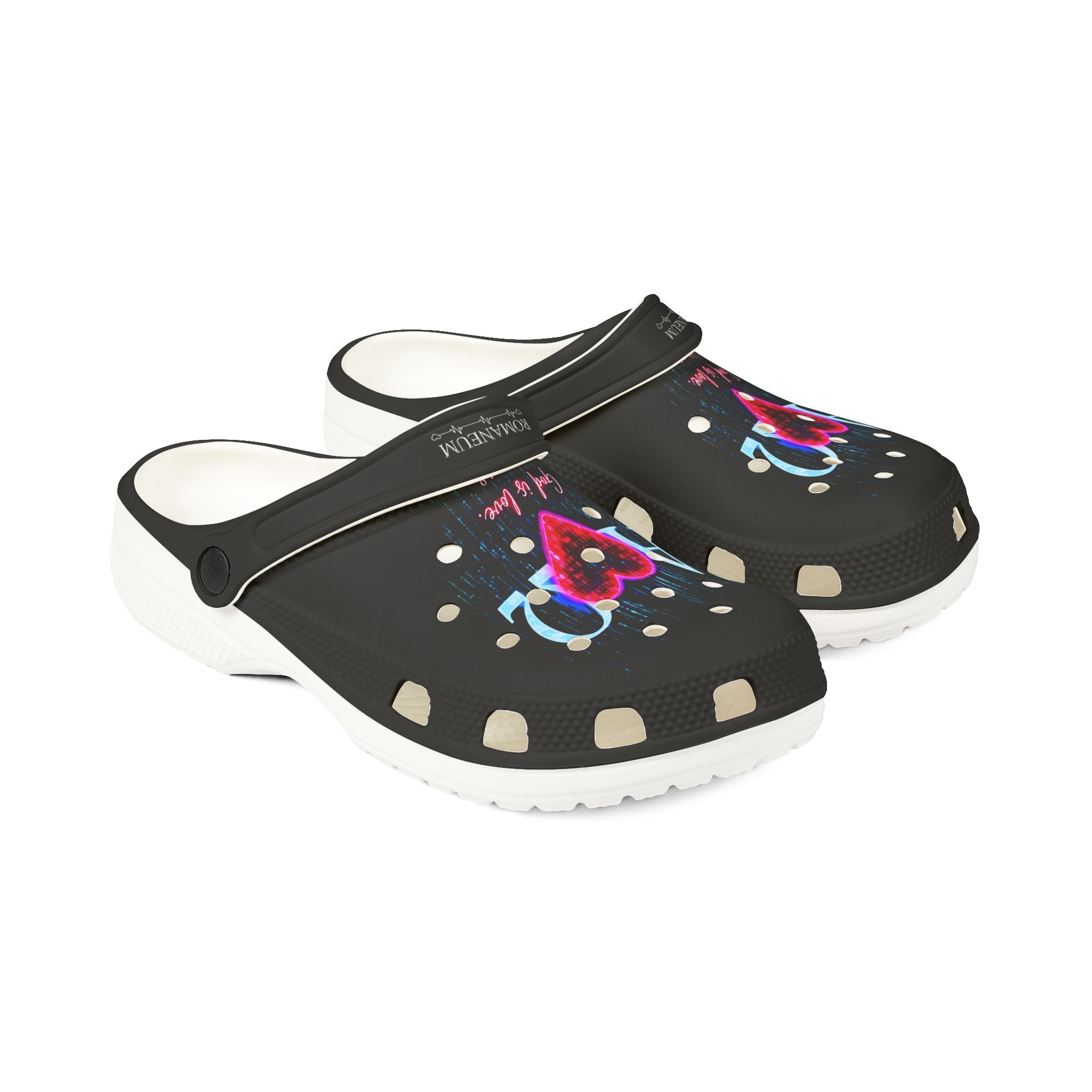 Alpha Omega Heart Polka Dot EVA Clogs | Slip-On Foam Shoes