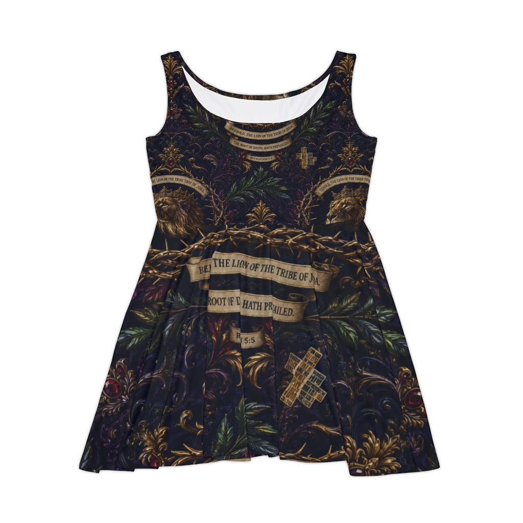 Baroque Floral Skater Dress — Vintage Dark Garden Print