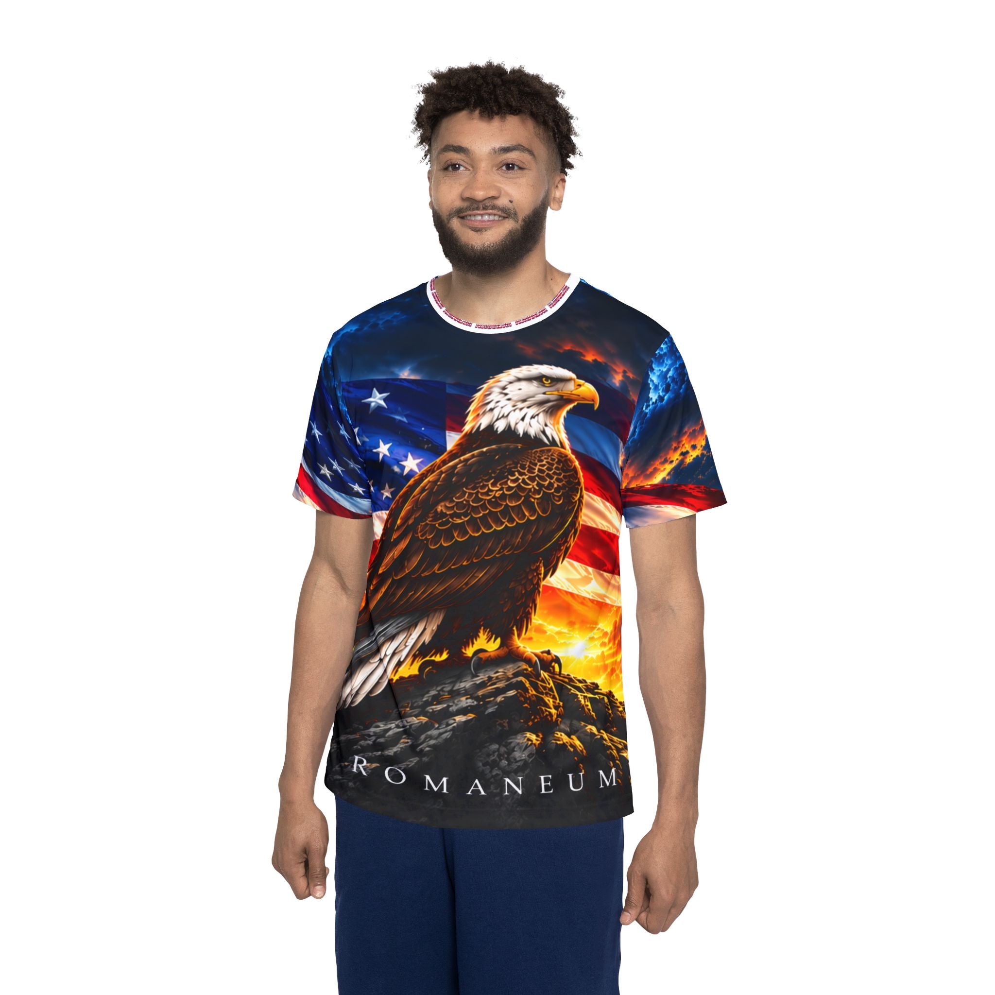 ROMANEUM Patriotic Eagle All-Over Print Jersey