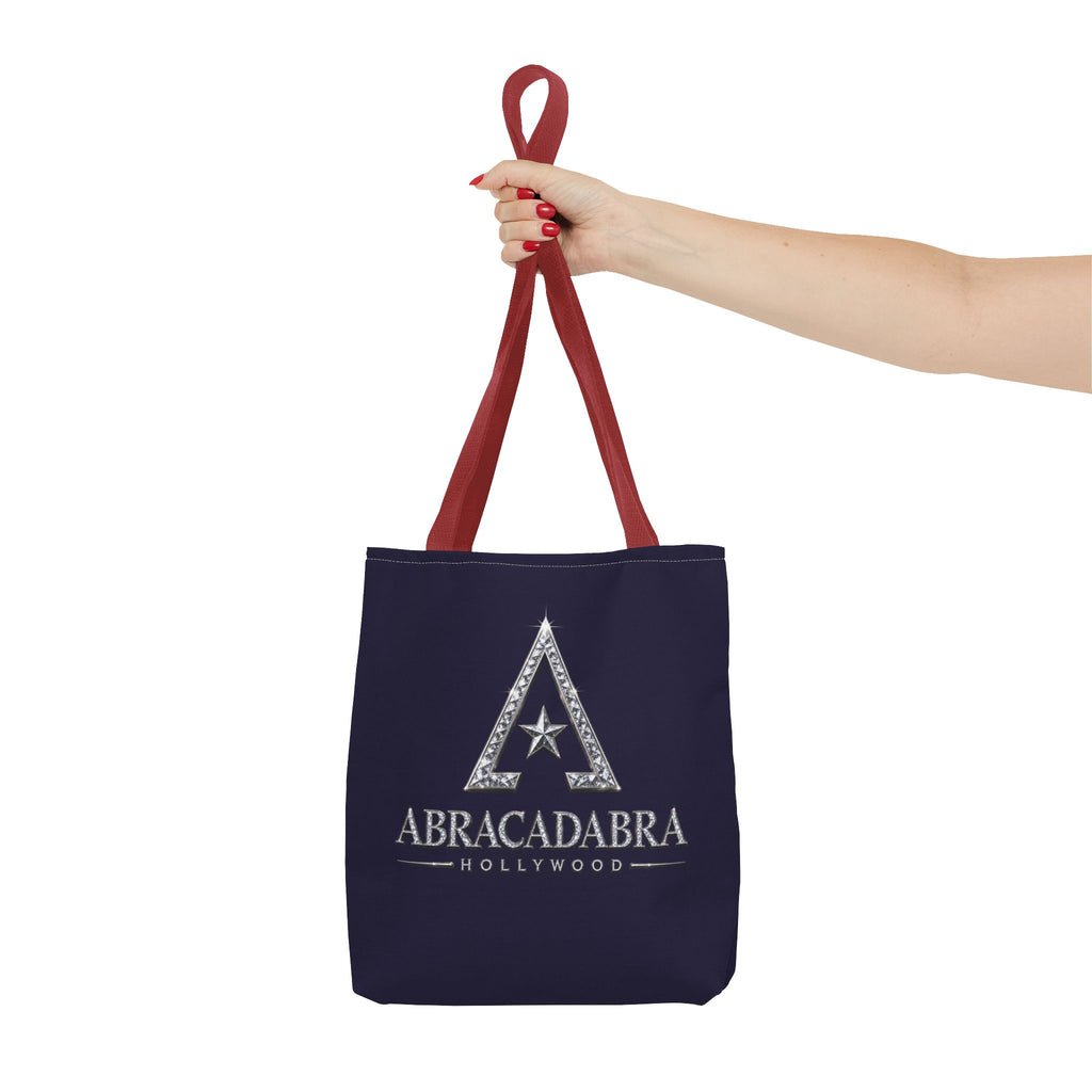 Abracadabra Hollywood Logo Tote Bag — Magic-Themed Navy AOP Tote