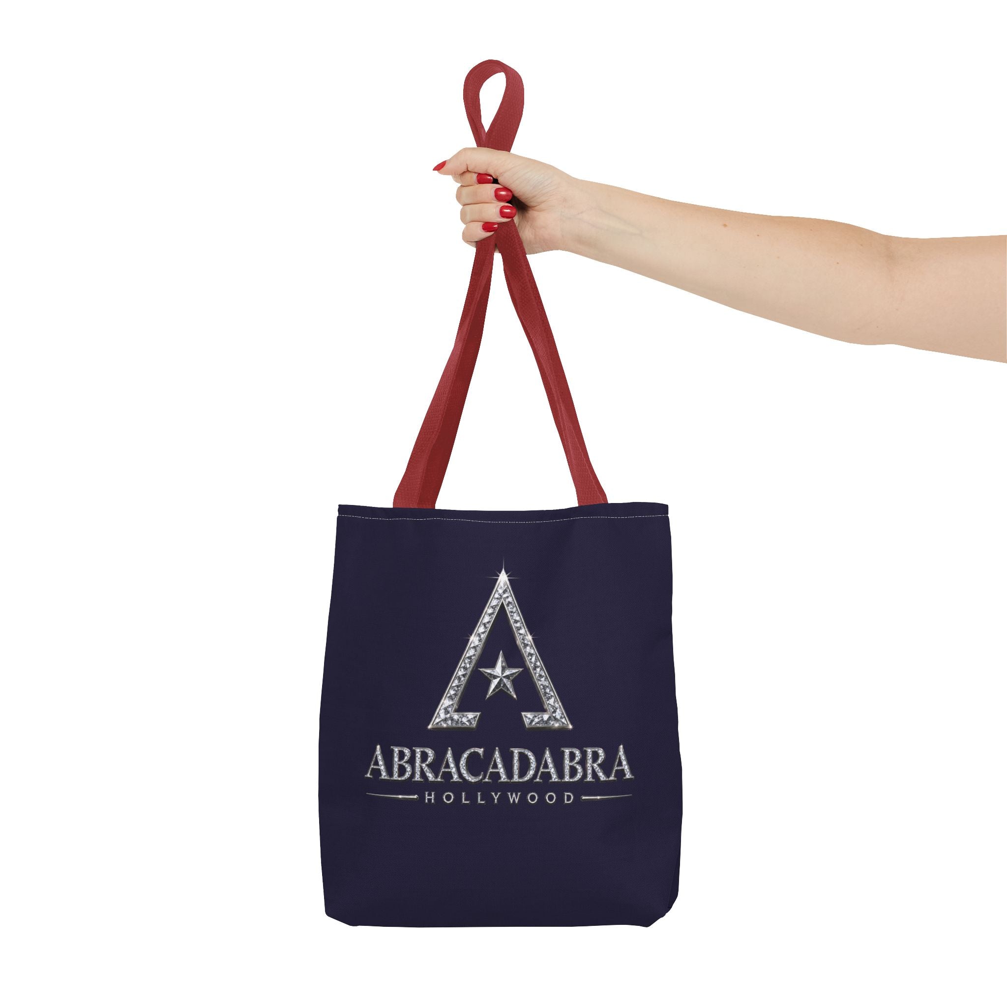 Abracadabra Hollywood Logo Tote Bag — Magic-Themed Navy AOP Tote
