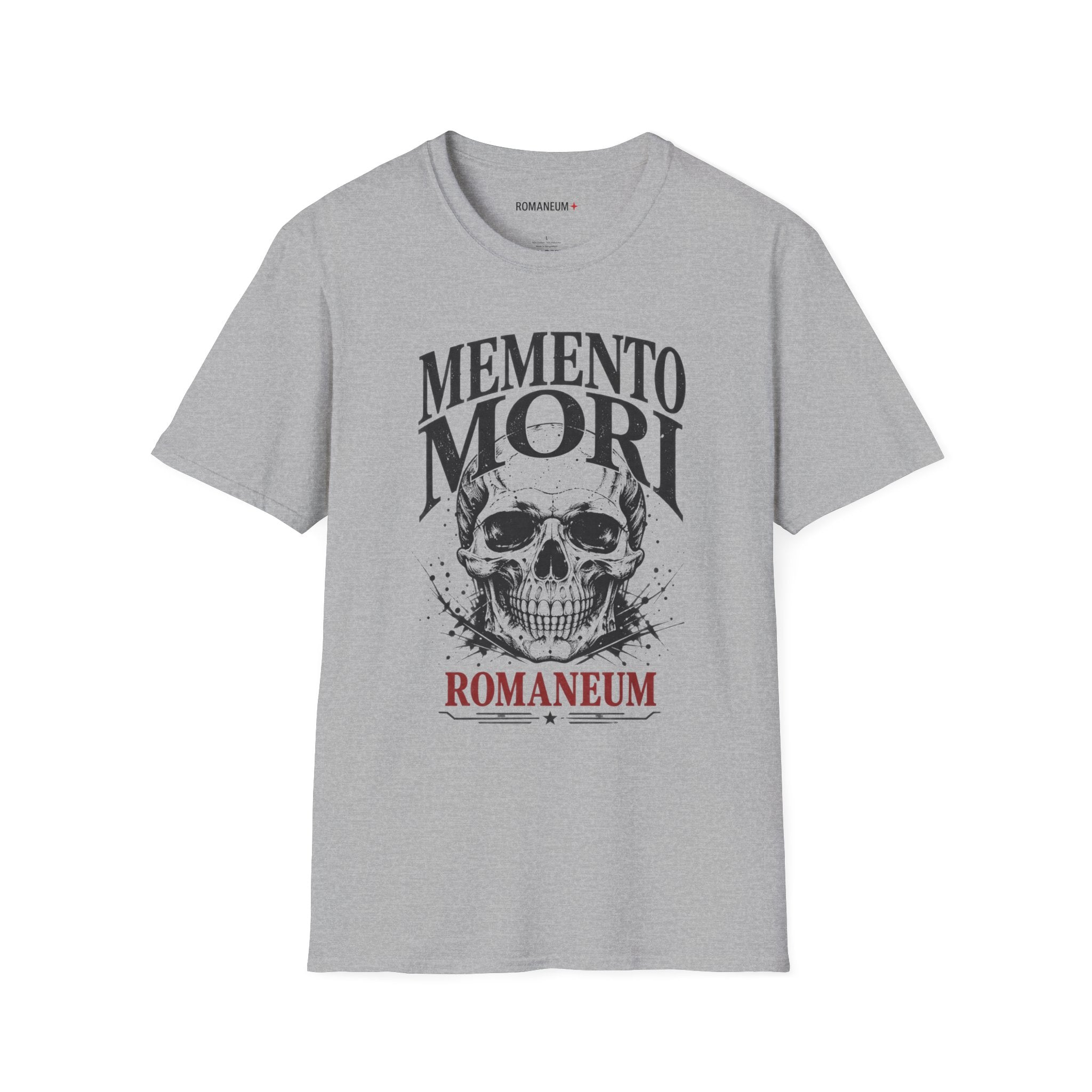 Memento Mori Skull T-Shirt — Gothic Reminder Tee with Romaneum Skull Design