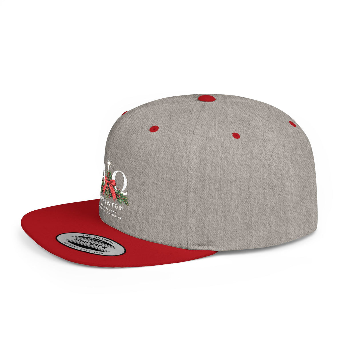 Snapback Hat — Christmas Romaneum Crest Flat Bill Cap