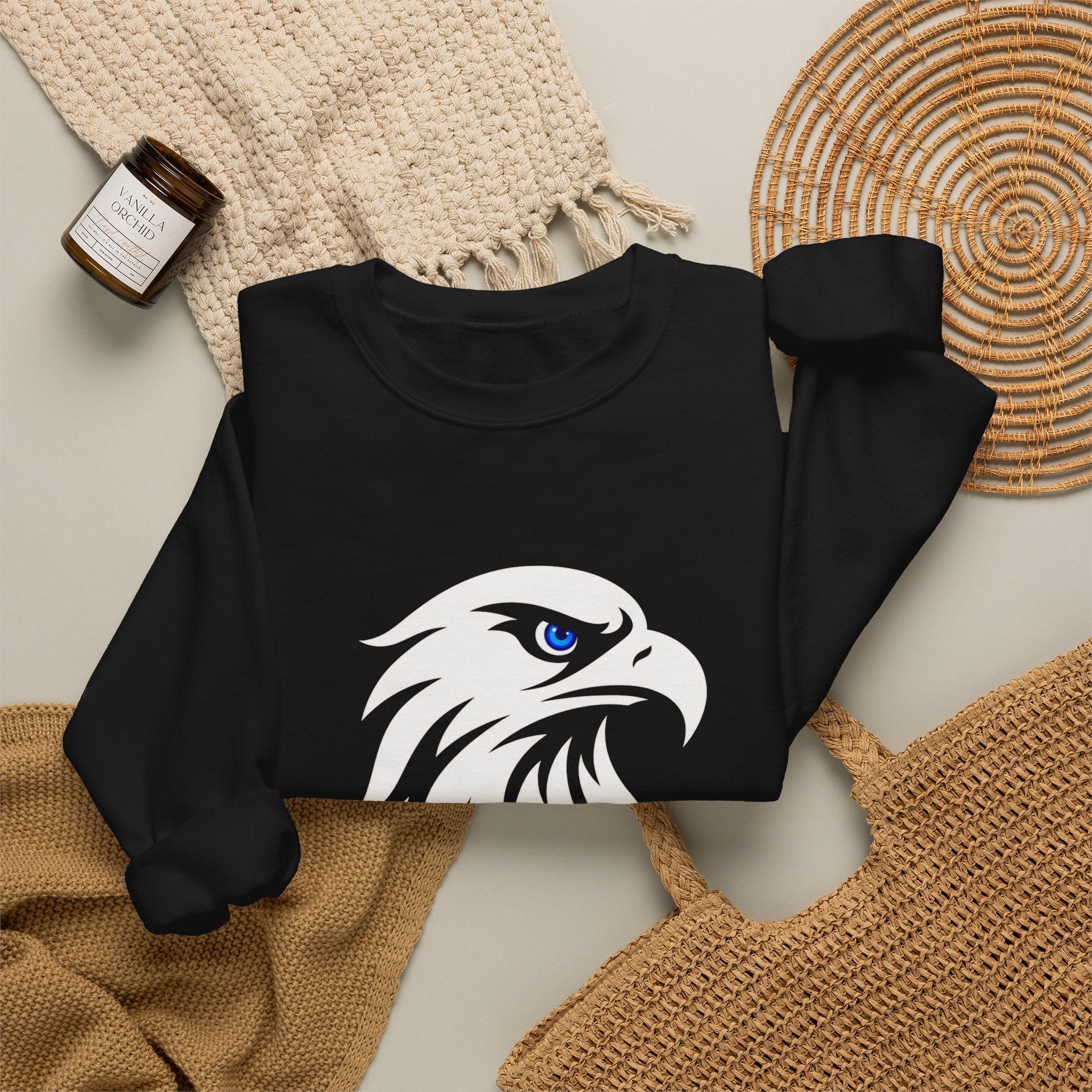 Romaneum eagle crest Crewneck sweatshirt | Romaneum logo, American flag sleeve