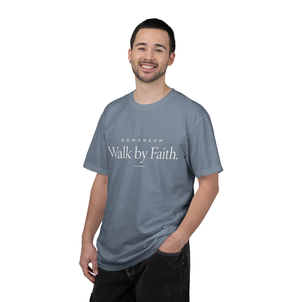 Walk by Faith T-Shirt — Romanum Inspirational Faith Tee