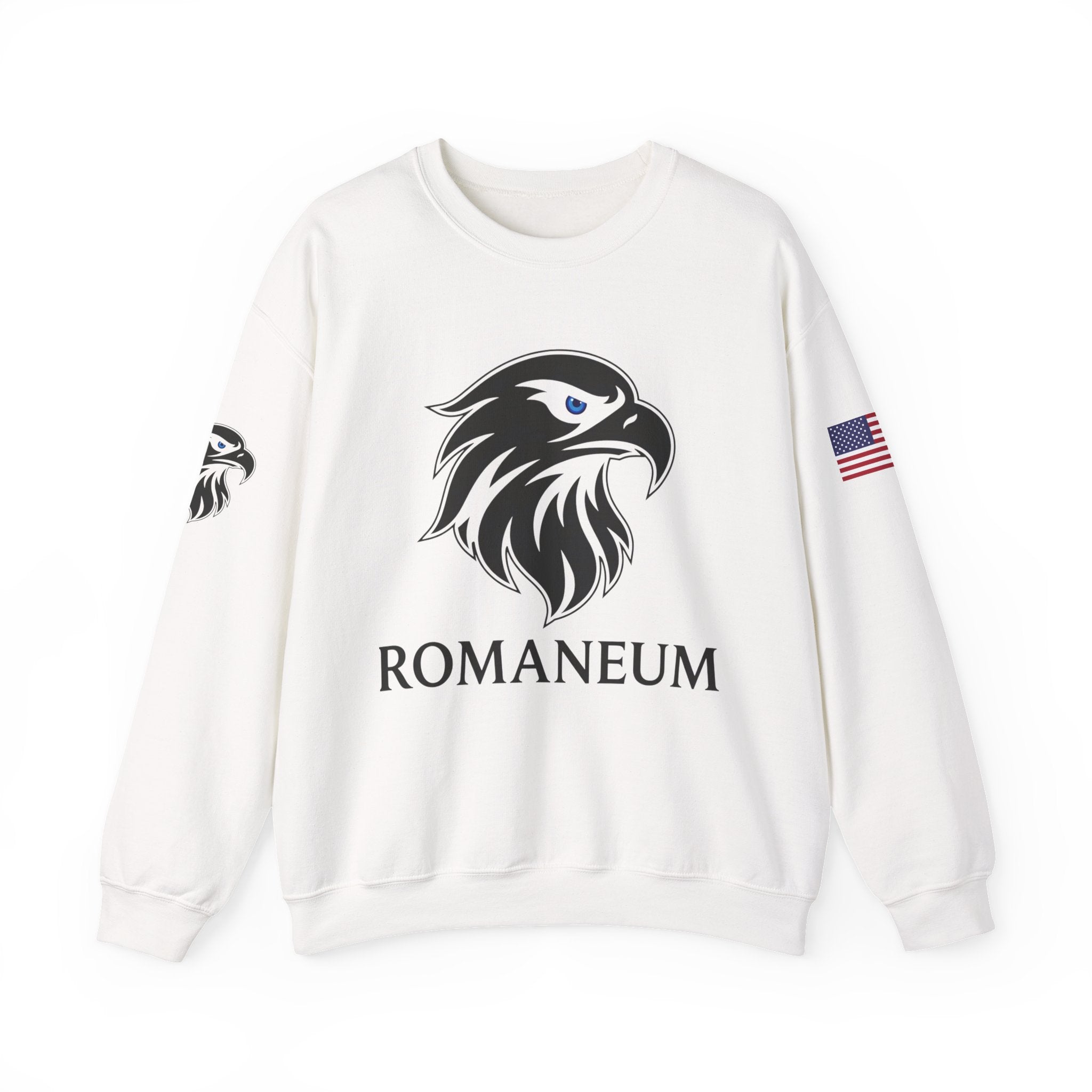 Romaneum eagle crest Crewneck sweatshirt | Romaneum logo, American flag sleeve