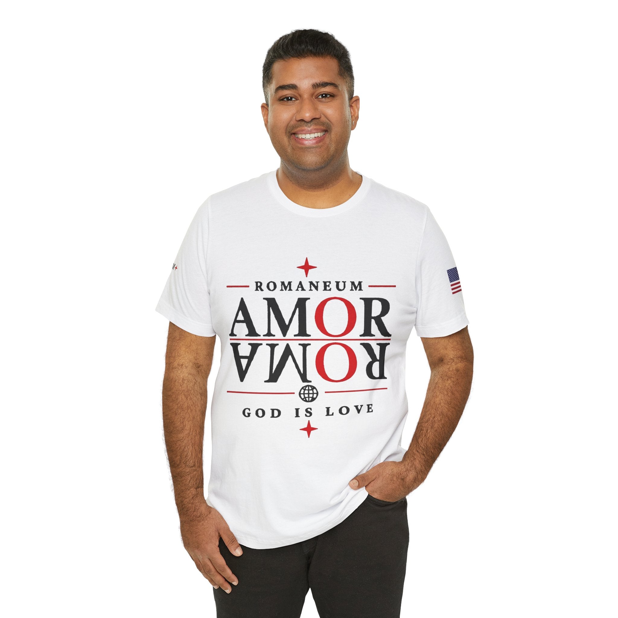 Romaneum 'AMOR/ROMA' God Is Love Graphic Tee