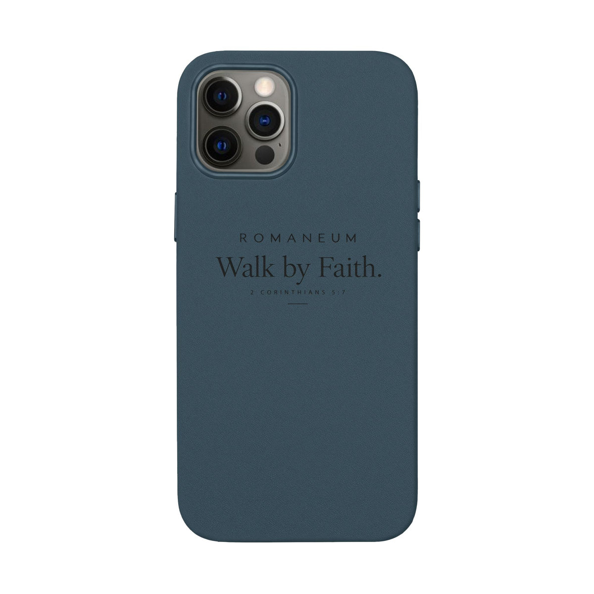 Engraved PU Leather Phone Case — ‘Walk by Faith’