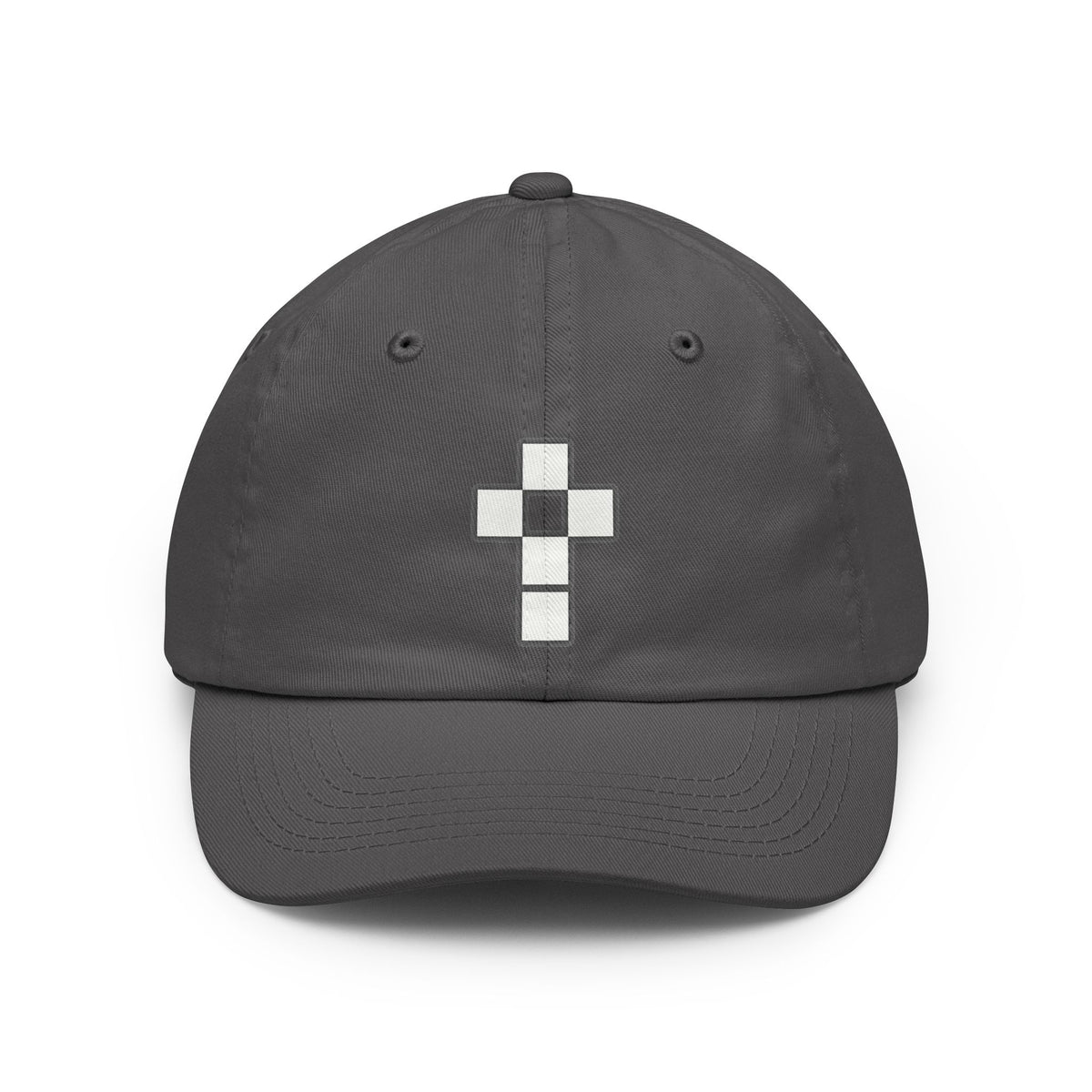 Classic Dad Hat — Minimal Pixel Cross Embroidered Cap
