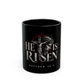 He Is Risen Black Mug – Matthew 28:6 Easter Coffee Cup