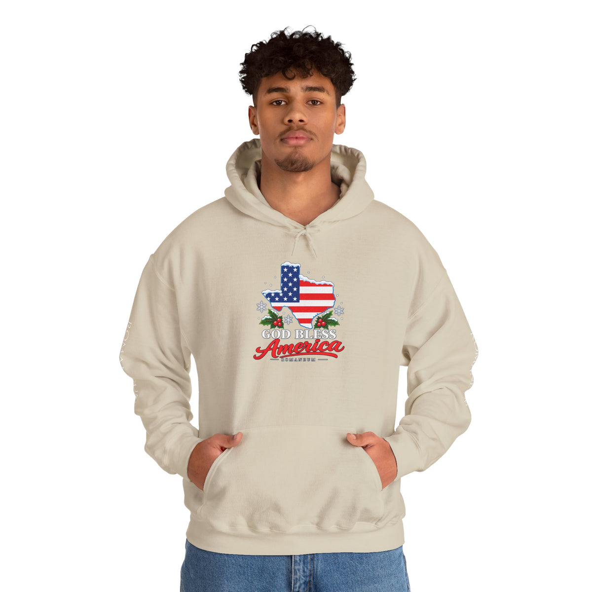 American Flag Texas Hoodie — God Bless America Patriotic Pullover