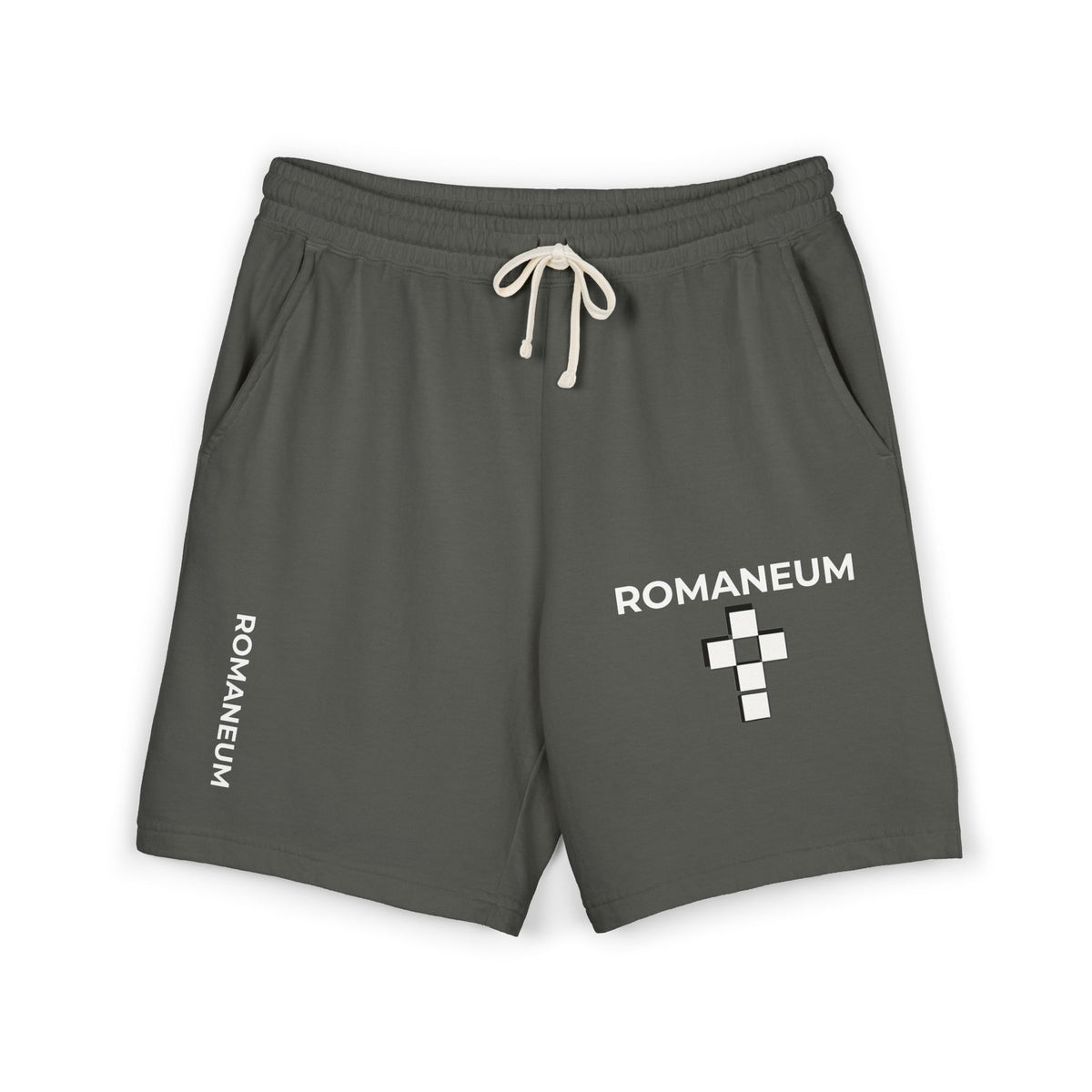 Romaneum Logo Sweat Shorts — Lightweight Fleece Casual Lounge Shorts
