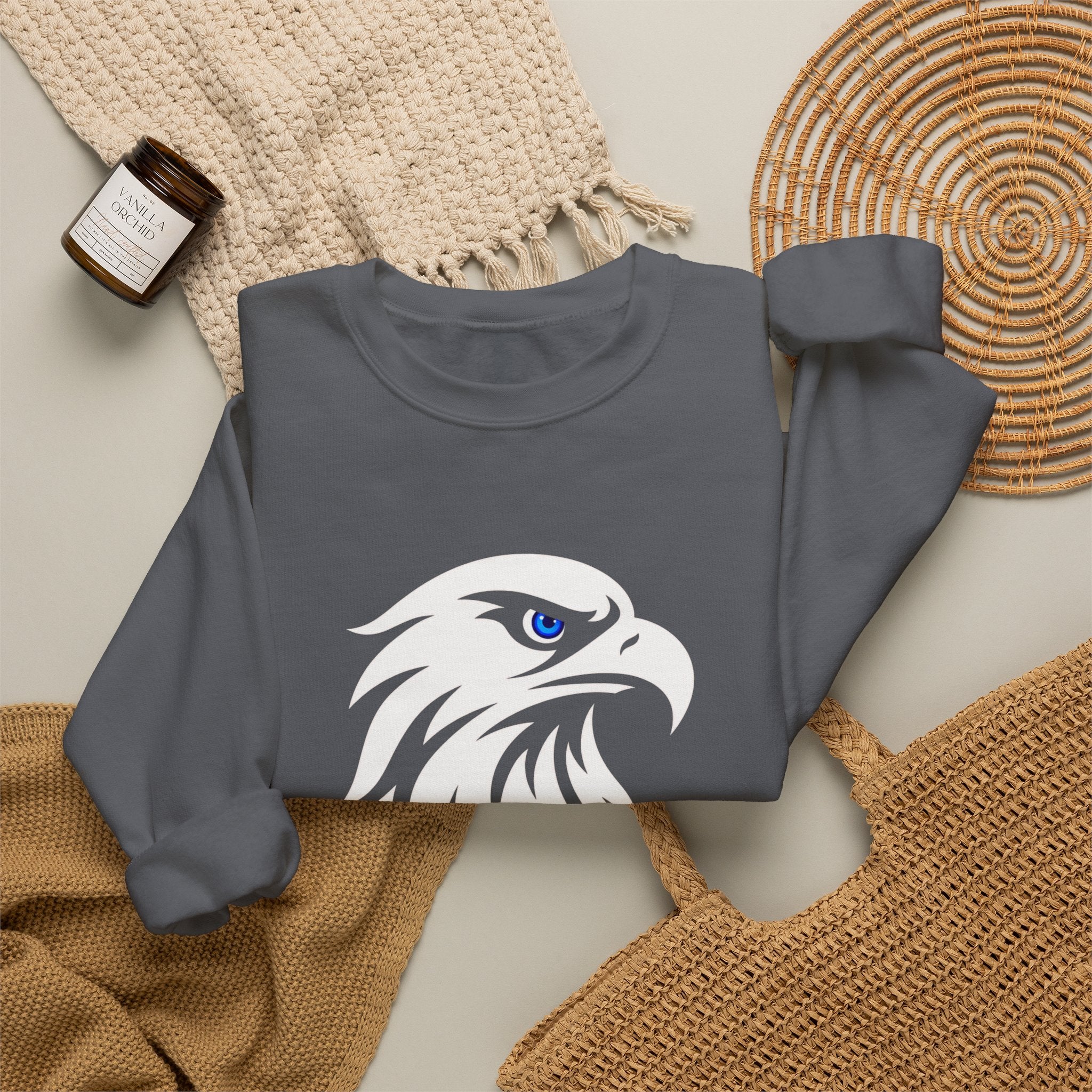 Romaneum eagle crest Crewneck sweatshirt | Romaneum logo, American flag sleeve