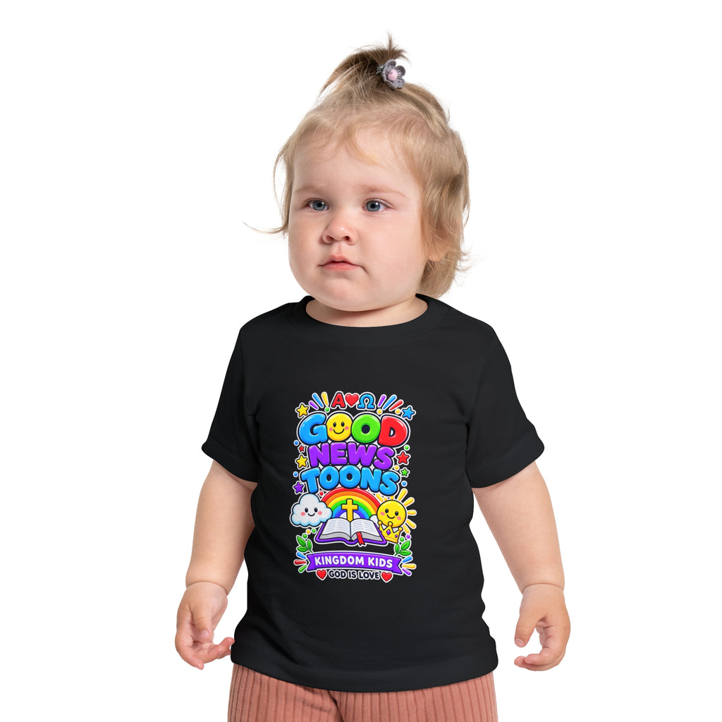 Baby T-Shirt — "Good News Toons" Kingdom Kids Tee (God Is Love)