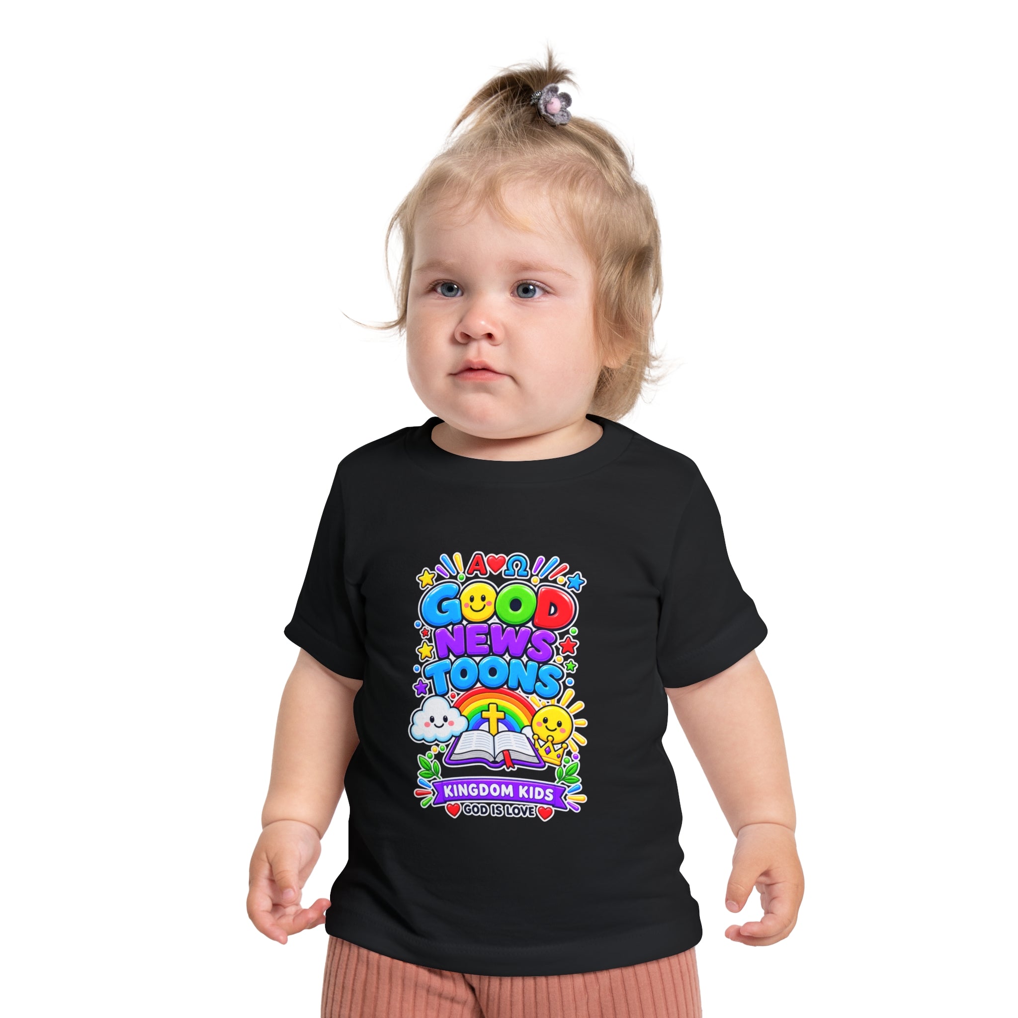 Baby T-Shirt — "Good News Toons" Kingdom Kids Tee (God Is Love)