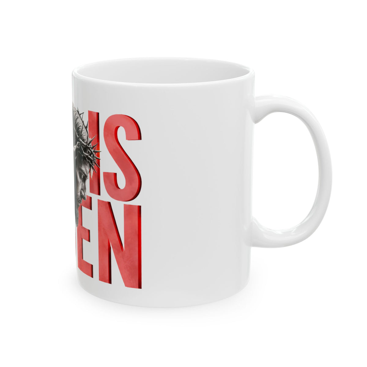 He Is Risen Ceramic Mug – Easter Coffee Mug with Jesus Cross Design (11oz/15oz)